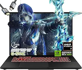 ASUS TUF Laptop para jogos A18 polegadas - AMD Ryzen 7 260 Beat i9-13905H - 32 GB de RAM| SSD de 2 TB - NVIDIA RTX 5060-18 polegadas WUXGA Display 144Hz - Teclado RGB retroiluminado - USB tipo C