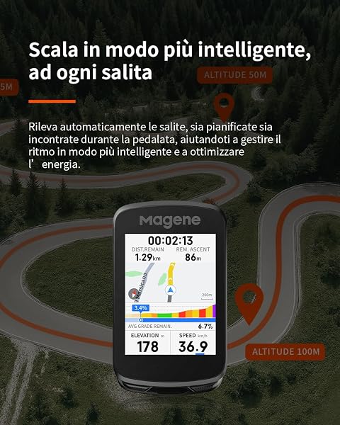 Magene C606 V2/C606 Ciclocomputer, Multi-Scenario ClimbPro, Trasferimento dati Wi-Fi e Bluetooth, Ripianificazione percorso, Visualizzazione dati personalizzabile - 2