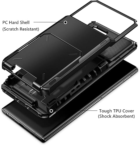 Miniatura 3 de Vofolen Funda para Galaxy Note 20 Ultra Tarjetero Cartera 4-Card Flip Cover Ranura de Crédito Bolsillo Trasero Hombres Doble Capa Protectora Hybrid