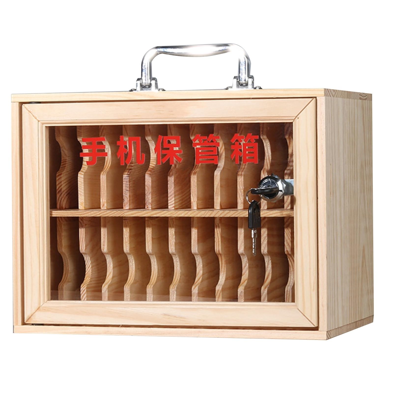 Supporto da parete in legno per telefoni cellulari, ufficio e sala conferenze, sicuro 24 pezzi, soluzione di archiviazione in legno elegante per telefoni e accessori