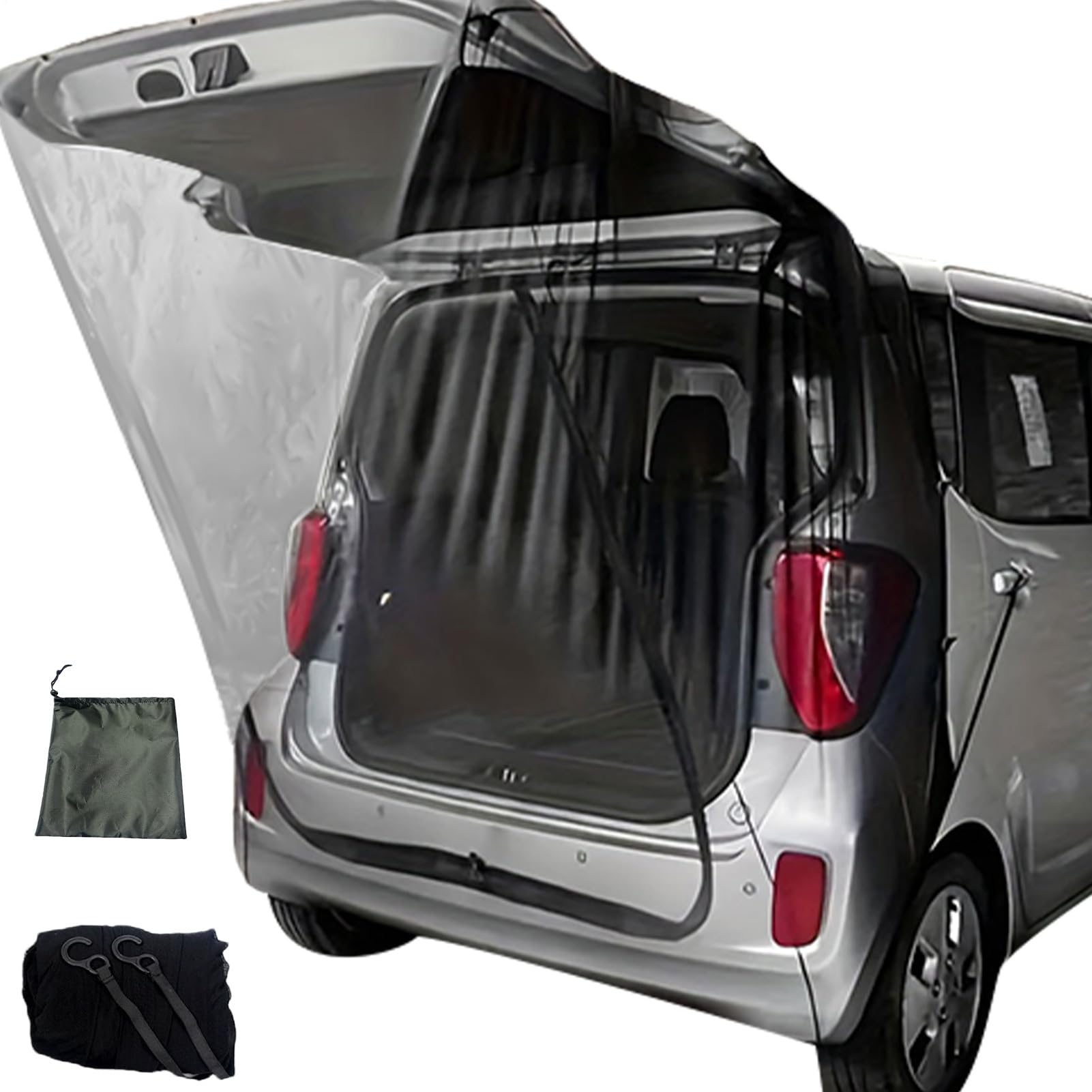 Heckklappenzelt | Atmungsaktives Auto-Anti-UV-Screen-Netz-Kühlnetz – Magnetischer SUV-Auto-Heckklappen-Netz-Bildschirm mit Zwei-Wege-Reißverschluss, Privatsphäre, Camping, Kofferraum-Netz-Bildschirme