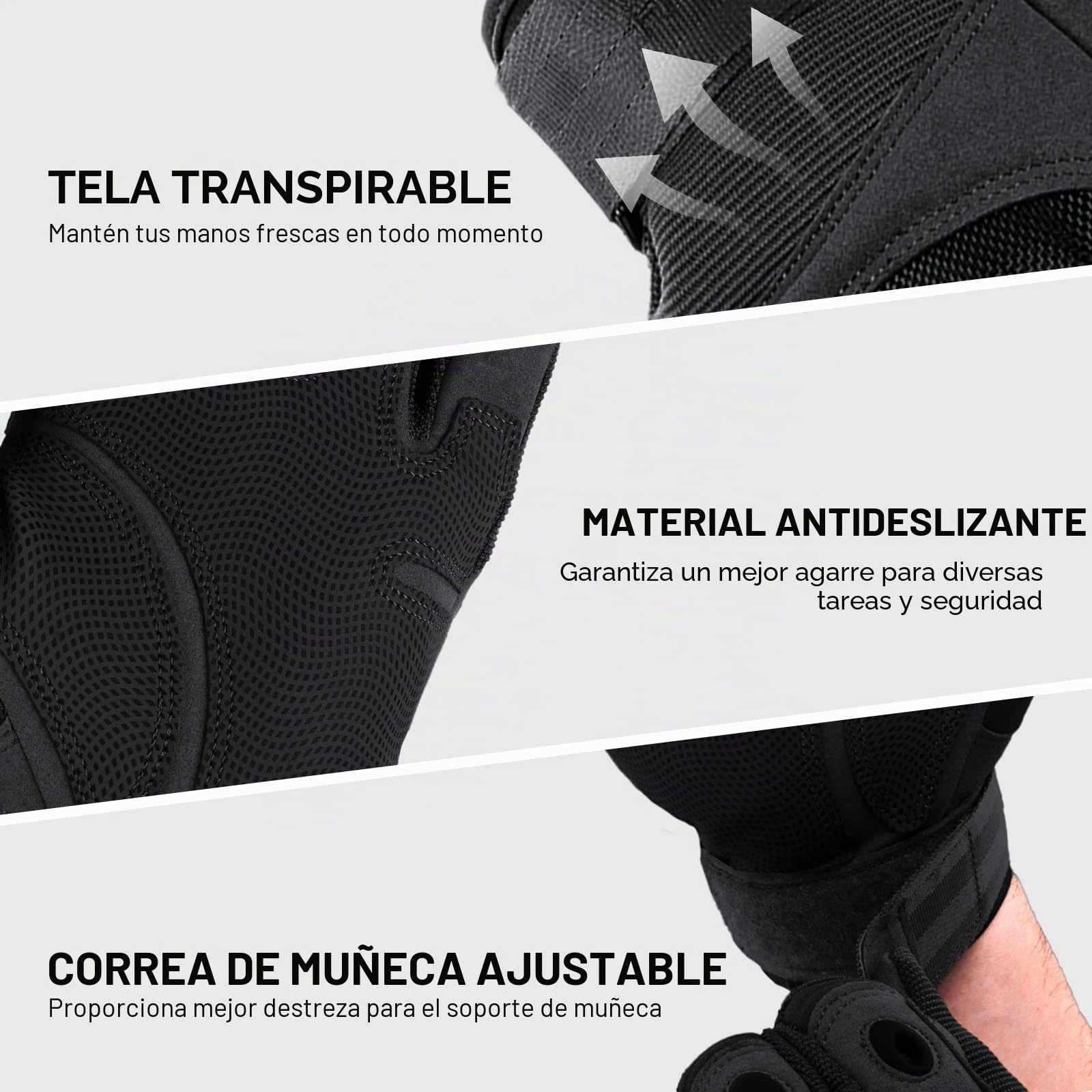 FREE SOLDIER Guantes Moto Verano Hombre Tacticos Militares Combate Deportes Aire Libre Escalada Ciclismo MTB Airsoft Paintball Senderismo Trabajo