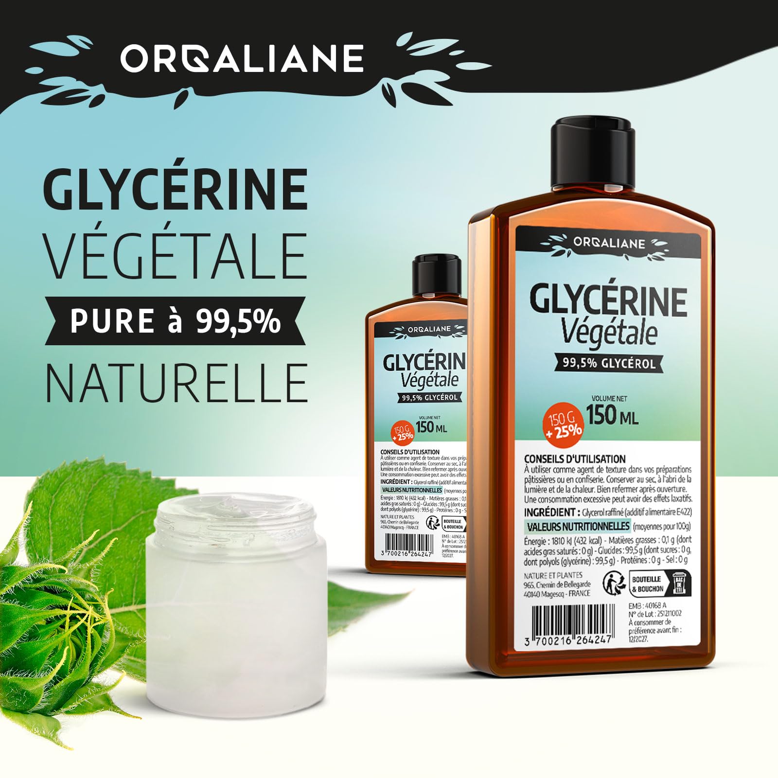 Glicerina vegetal 150 ml - 100% vegetal