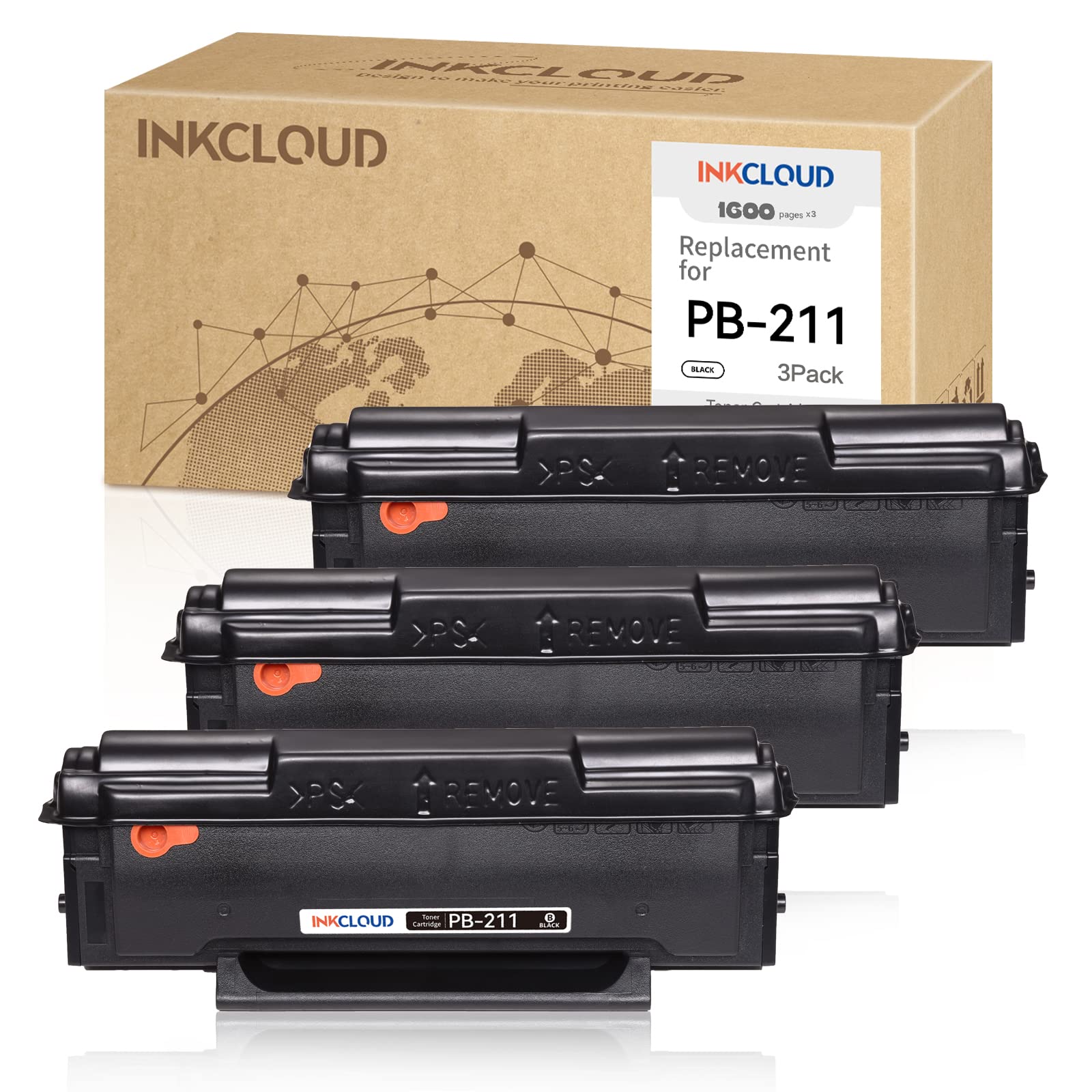 3Pack Compatible PB-211 Toner Cartridge Black Replacement for Pantum PB-211 Toner Cartridge for Pantum P2502W M6552NW M6550NW M6602NW M6600NW P2500W Laser Printer