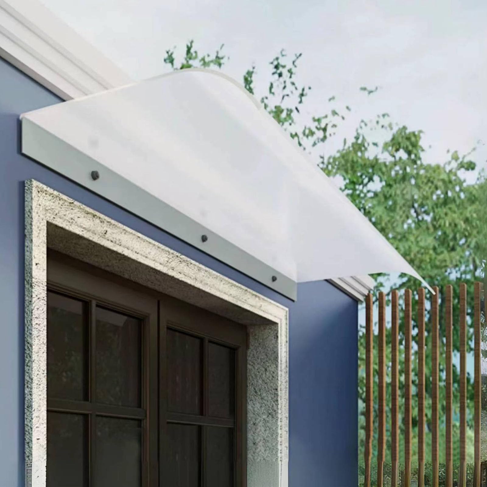 LWJSOCP Transparent Invisible Rain Shelter Cover for Windows UV Protection Polycarbonate Canopy Outdoor Frosted Rain Shield 50x140cm/19.6x55.1in