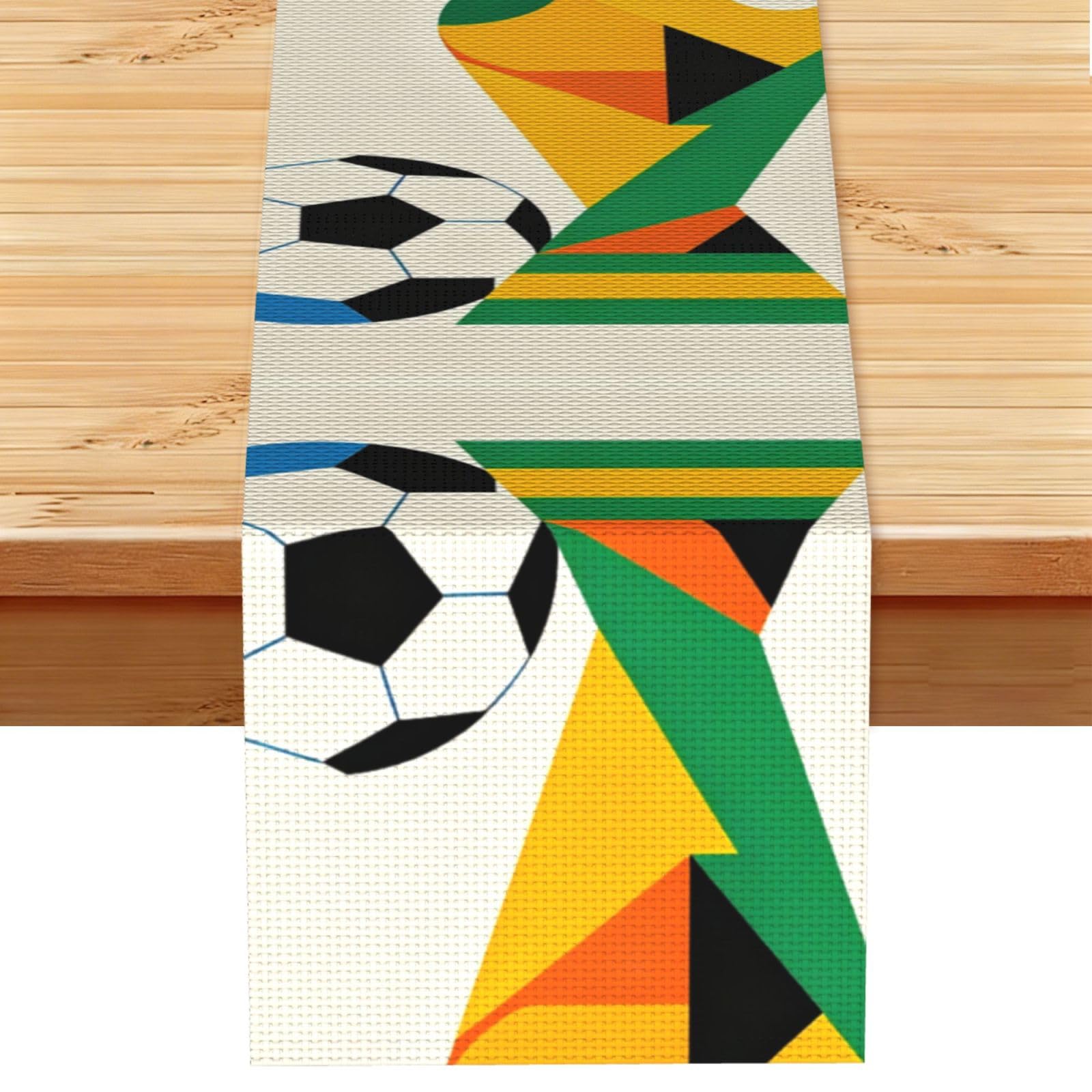 Trophy Cup Football Print Table Runner World Cup-Themed Dining Table Decor for Coffee Dining Table and More