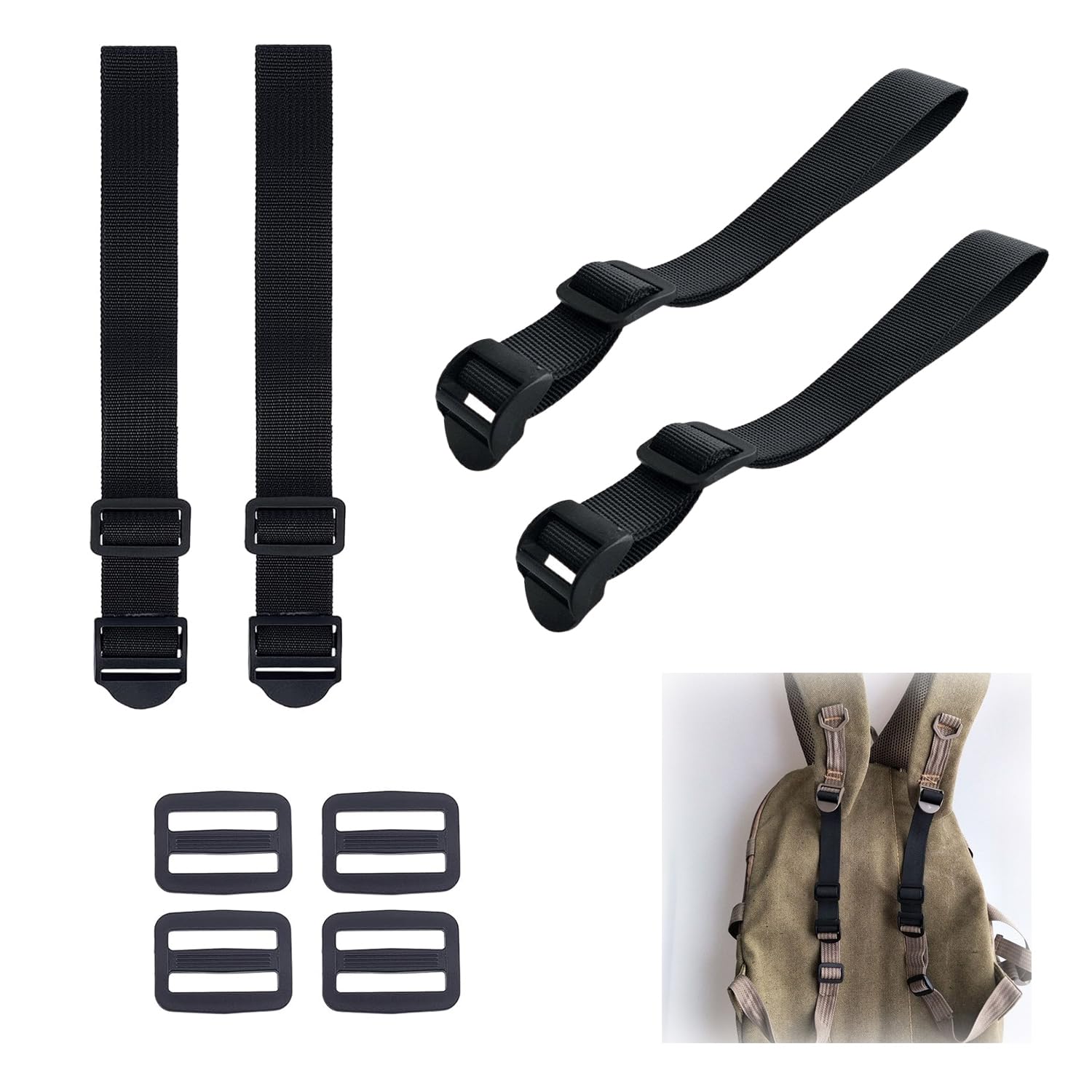 Lot De 2 Sangles De Poitrine SIXHAOBU – Réglables 10-22 Cm, Polypropylène, Pour Sac à Dos Adulte Et Enfant
