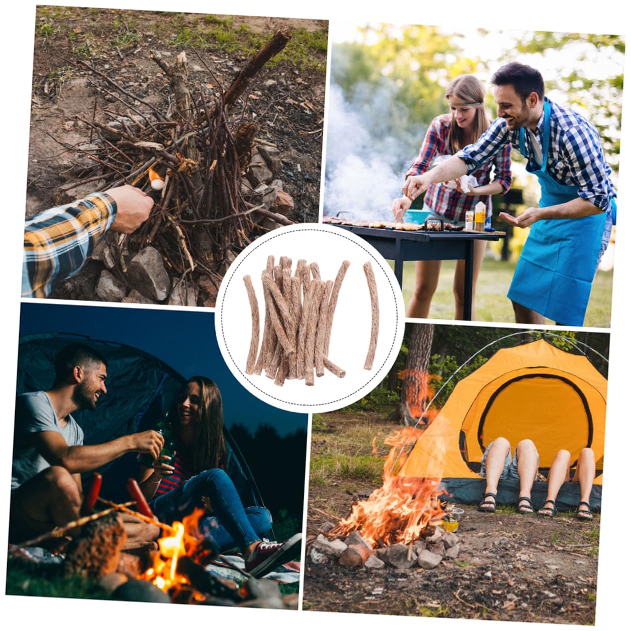 Parliky Rope Fire Starter for Camping 20pcs Wick Cord Bee's Wax Rope for Lighting