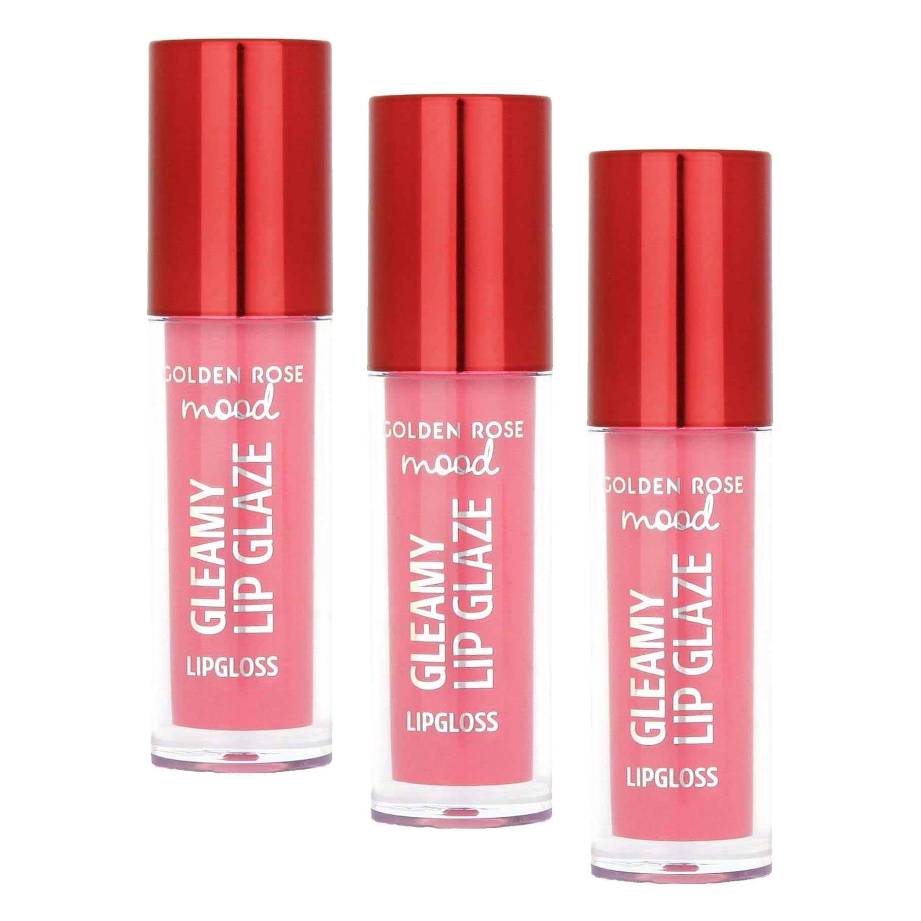 Golden Rose Mood Gleamy Lip Glaze Lipgloss No:204 Baby Pink - Renkli Dudak Parlatıcısı (3 paketi)