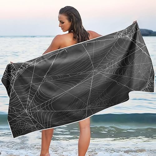 Toalla de playa de microfibra absorbente de tela de araña, toalla de viaje portátil de secado rápido para gimnasio, yoga, natación, 71 x 31 pulgadas