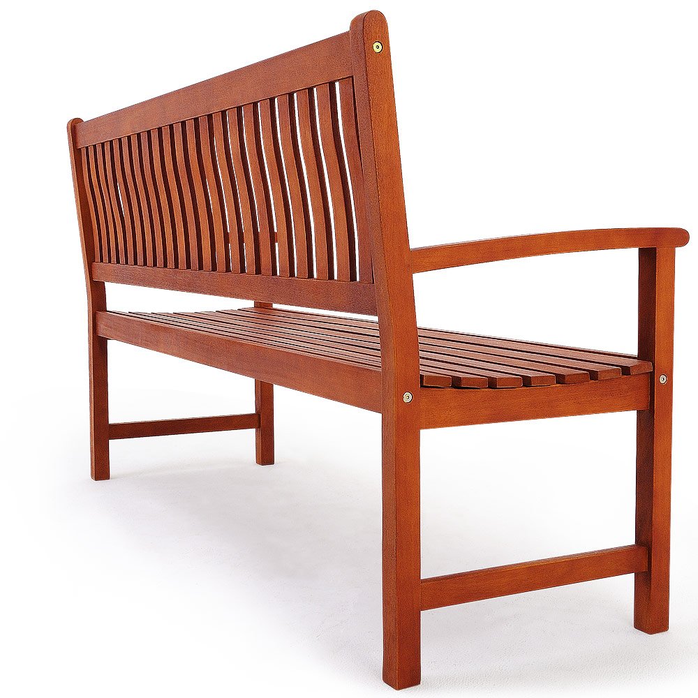 Casaria Banc de Jardin Maxima en Bois d'eucalyptus 152x55x90 cm Patio Siège terrasse Jardin Banc extérieur
