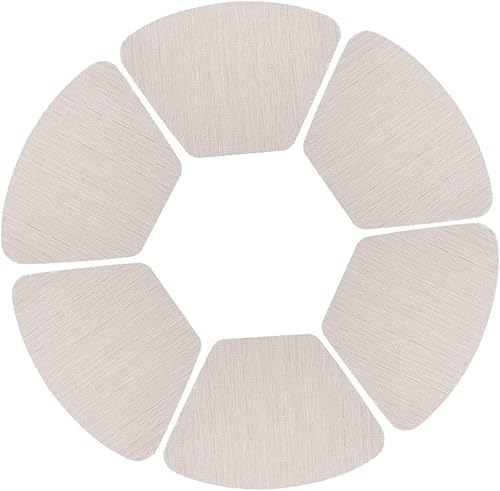 Trendy Moon - Juego de 6 manteles individuales decorativos en forma de abanico con cuña de PVC, resistentes al calor, antideslizantes, para mesa