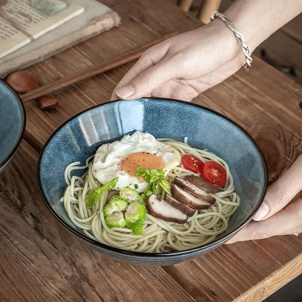 ULTRAWAVE Tazones Para Sopa Tazón De Ramen Tazón Grande De Cerámica Retro Tazón De Sopa Tazón De Cerámica(2)