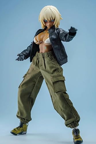 Miniatura 9 de Ropa femenina a escala 112, abrigo marrón para mujer, pantalones verdes, pantalones, traje de disfraz para cuerpo de figura de acción de soldado de