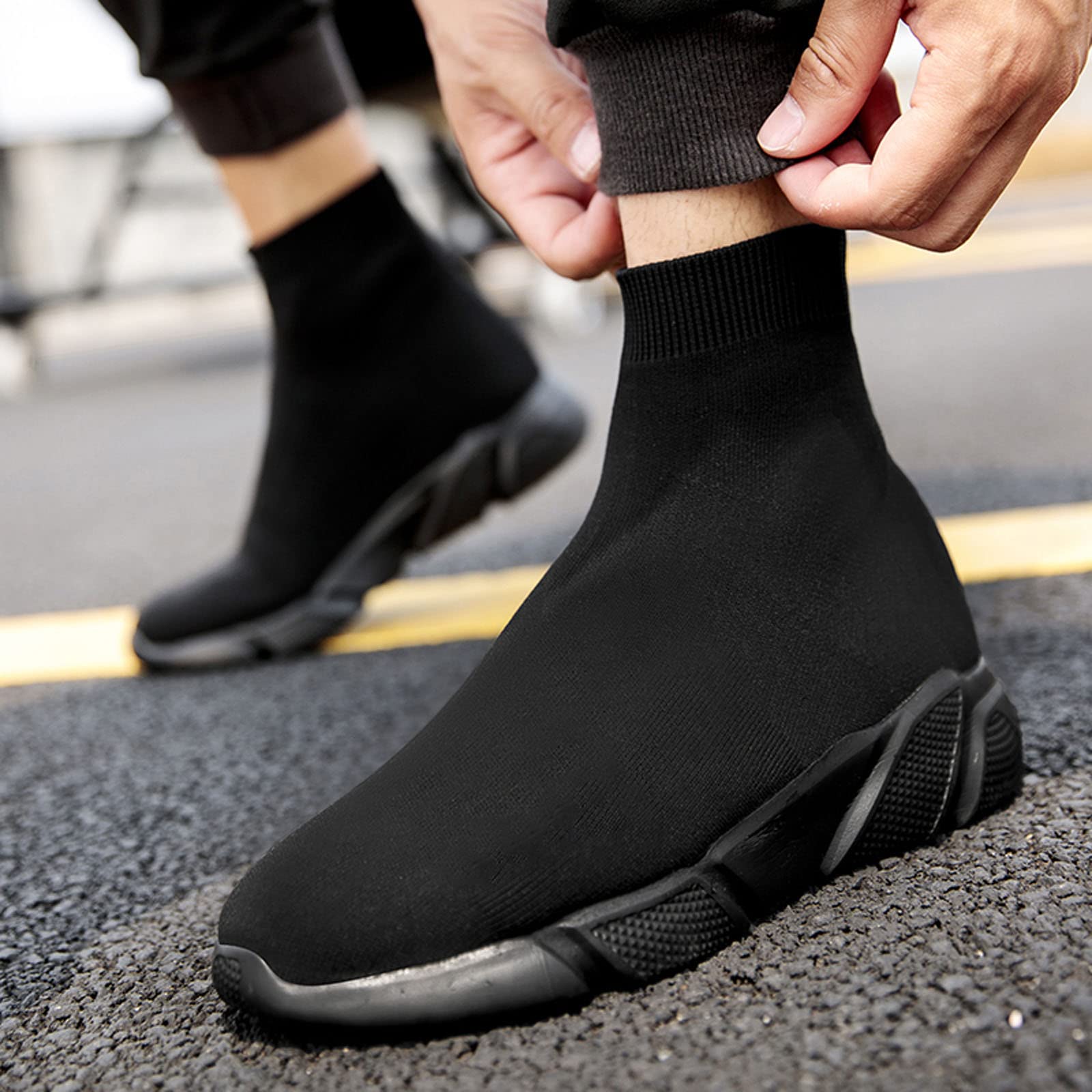 CERYTHRINA Męskie i damskie buty sportowe z siateczki, na czas wolny, lekkie, oddychające, wygodne, do chodzenia, do biegania, na czas wolny, do biegania po ulicy, na wędrówki, do treningu, joggingu, aktywności na świeżym powietrzu, do biegania, czarny 1,