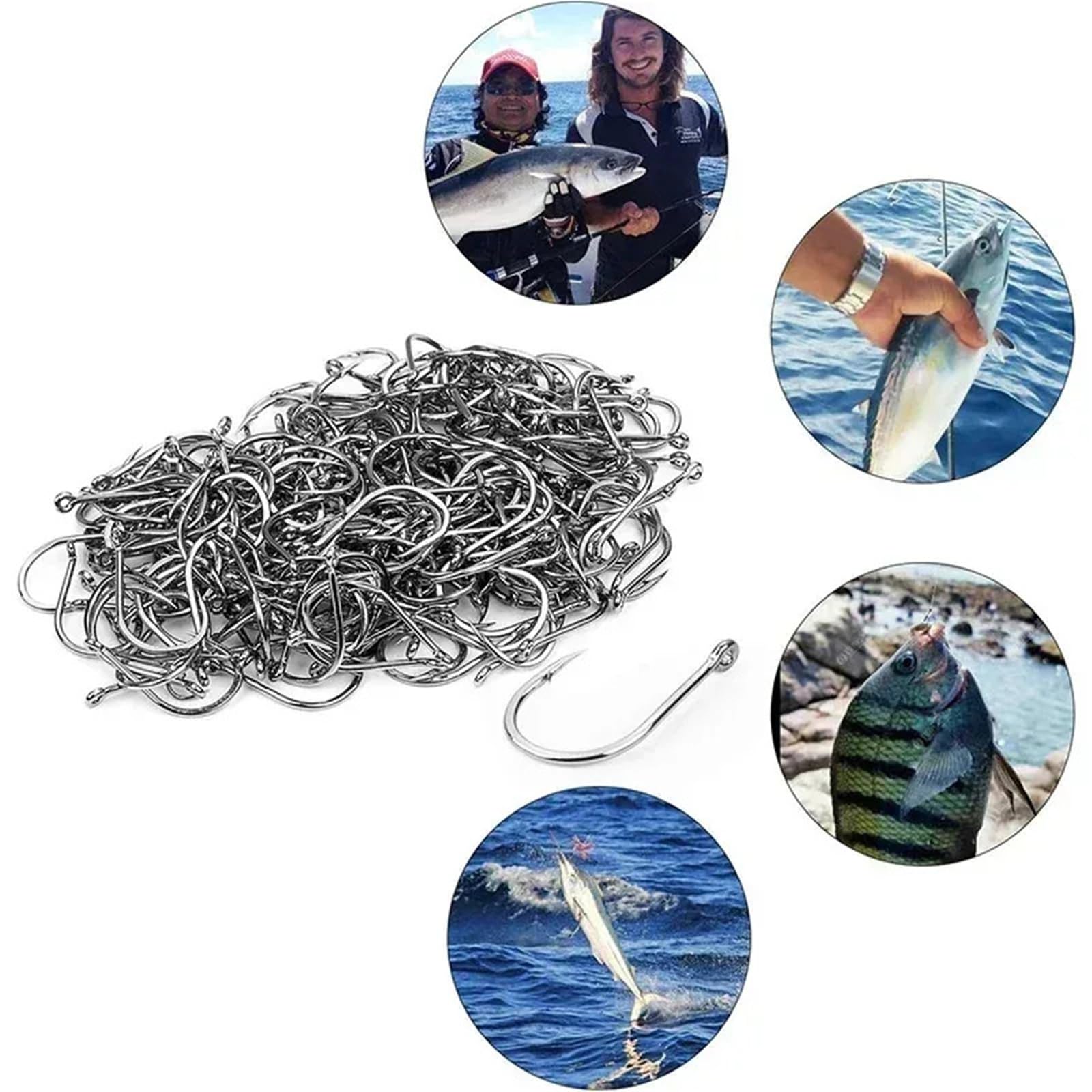 Ami da Pesca Amo da Pesca affilato in Acciaio al Carbonio con spinato3-12Specifiche multiple50-1600Set di Esche for Il Mare