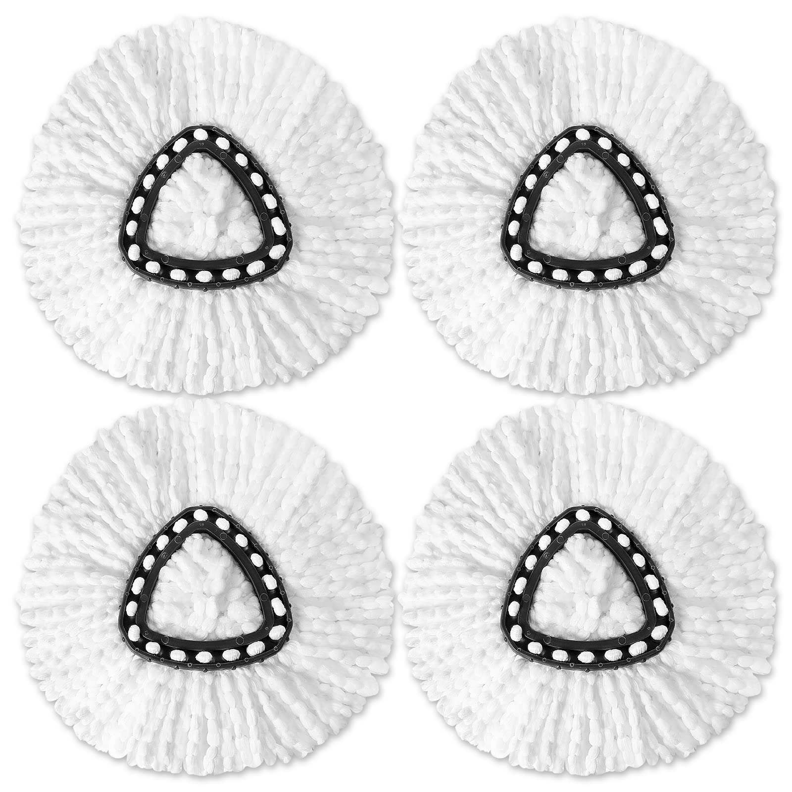 KEEPOW 4 Pack Replacement Mop Heads Refill Compatible with Vileda Easy Wring & Clean and Turbo Microfibre Mop