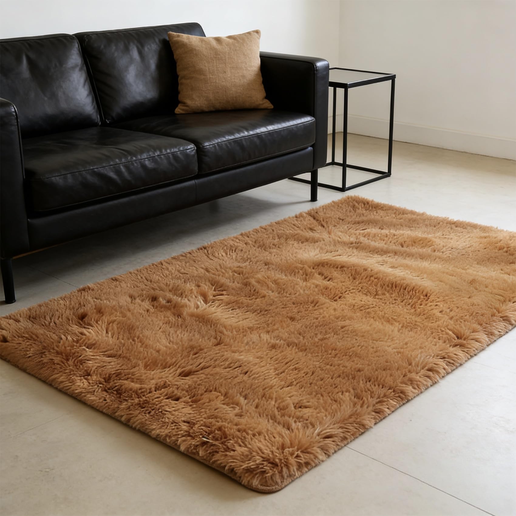 Tapis de salon vintage marron 190x160 pour créer une chambre cocooning