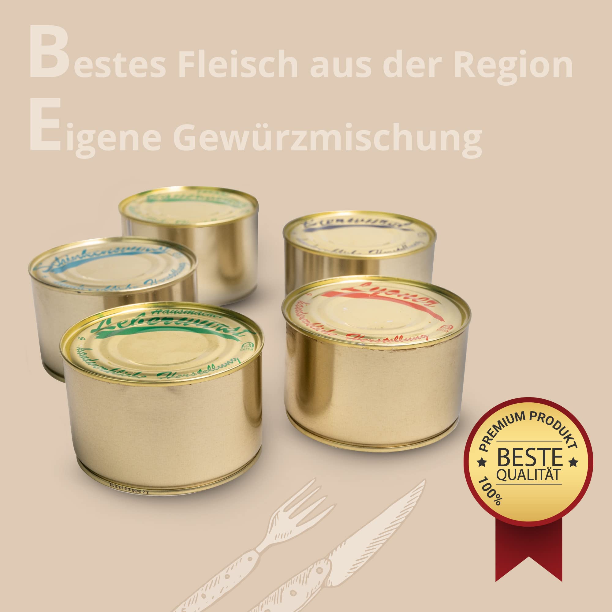 Schwarzwald Metzgerei: Großpaket Dosenwurst 25 x 400g - VORRATSPAKET - Vollkonserven | 1 Jahr Haltbarkeit - Notfall Lebensmittelpaket - Proviant