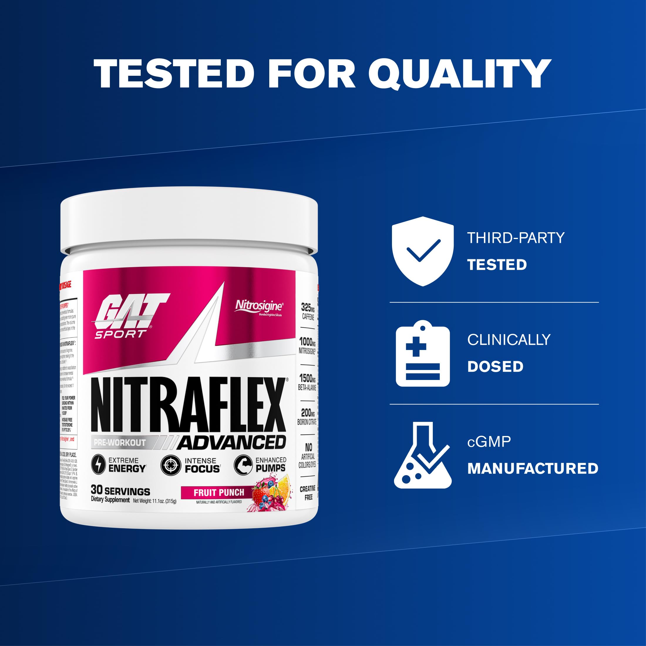 Amazon.com: GAT SPORT Nitraflex Advanced Pre-Workout Powder 