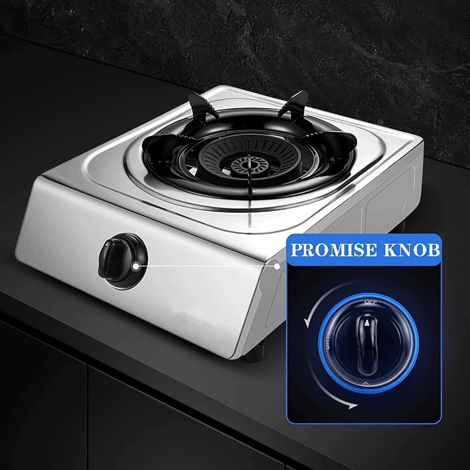 Burners Gas Hob gas hob Portable Stove 1 Burner 4.8KW Stainless Steel Cooktop In Easy To Clean, With Automatic Flameout Protection(Lpg)