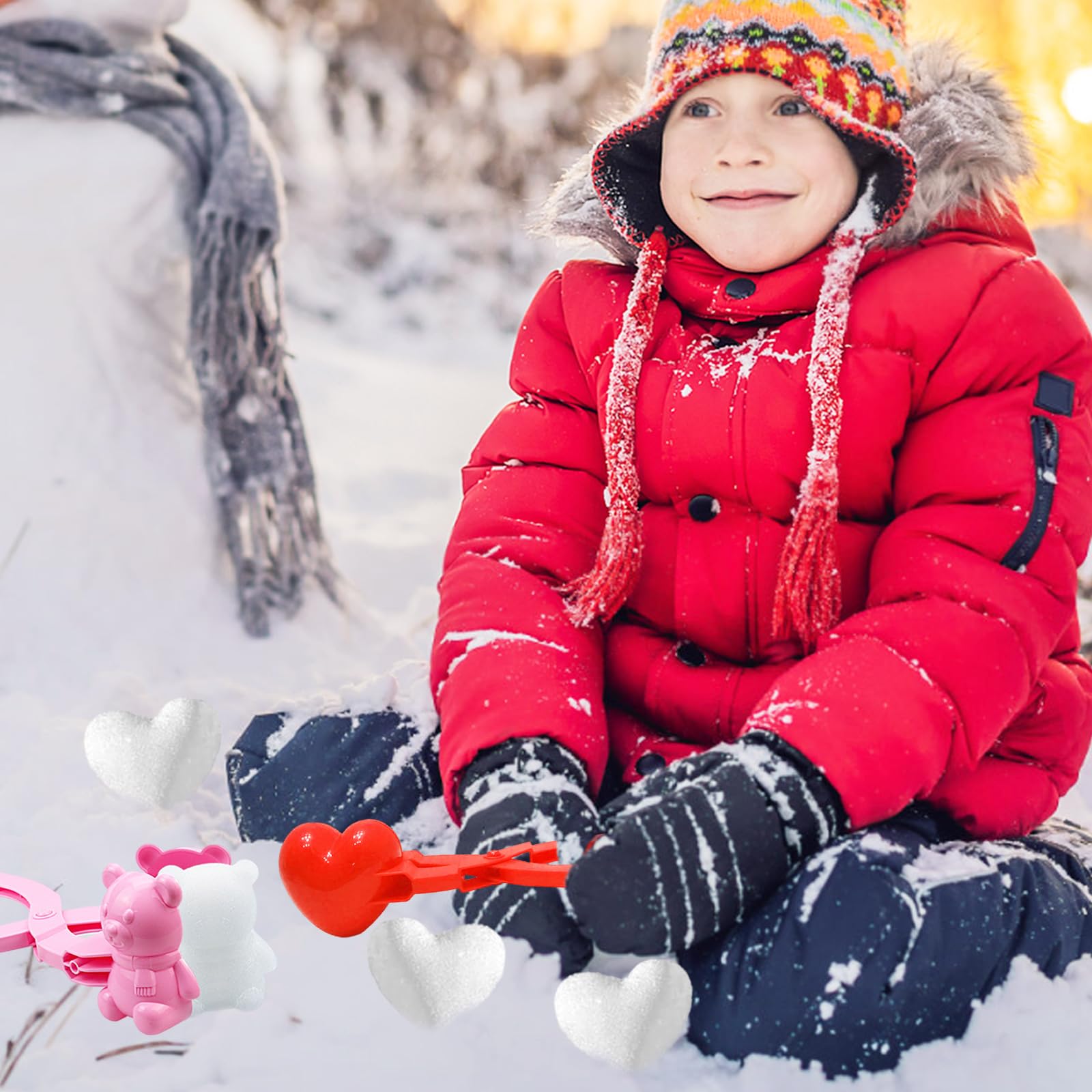 Fabricant De Boules De Neige En Forme De Canard, 4 Pièces, Jouets De Neige: Cœur, Flocon De Neige, Pince À Boule De Neige En Forme De Canard Pour Enfants Et Adultes, Amusant