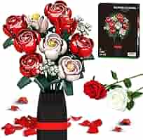 flower♡ Amazon.com: iATOM Blue Rose Bouquet Building Set, Compatible