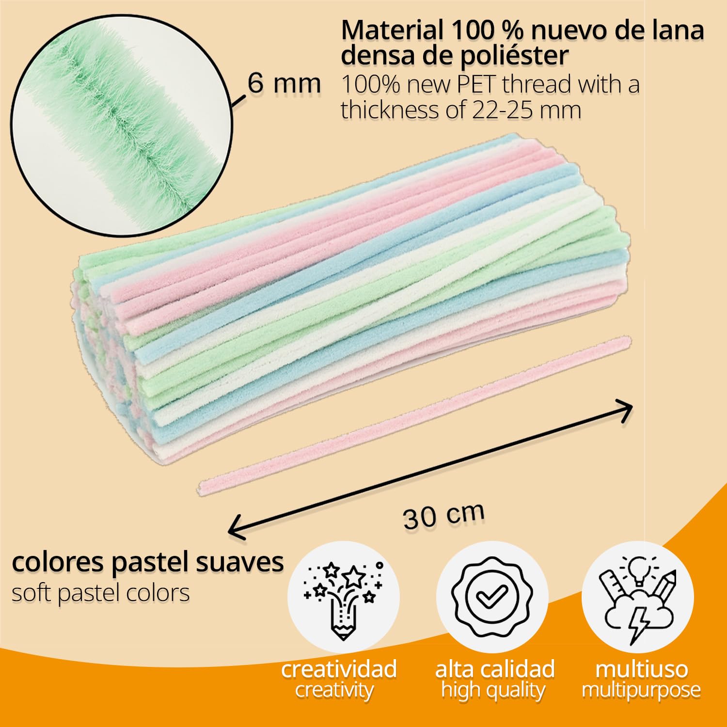 Scovolini per Fai-da-Te 30 cm Azzurro Pastello 50 pz Morbidi e Modellabili OFITURIA