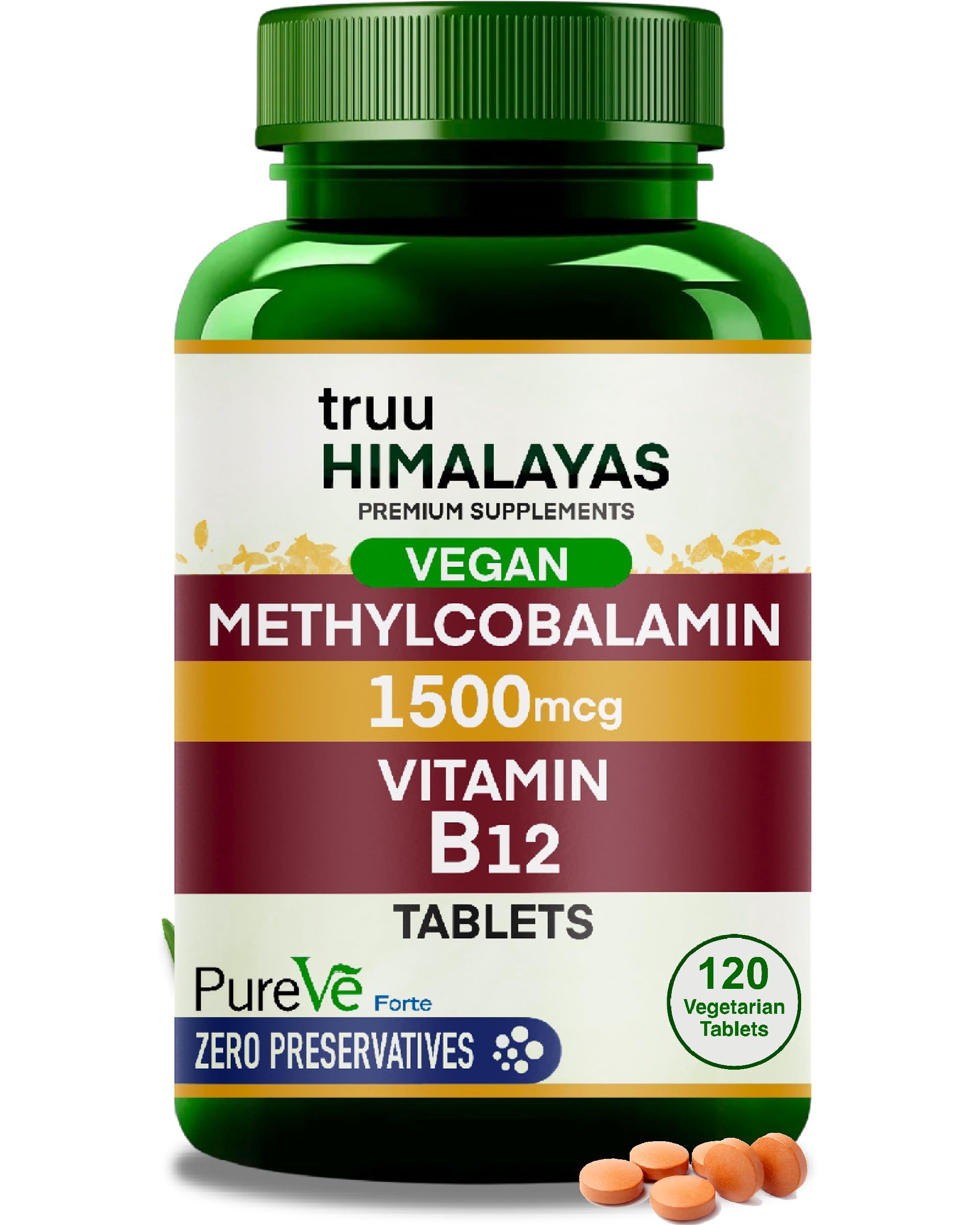 See full amazon price history chart for truu Himalayas Vitamin B12 Methylcobalamin 1500mcg Tablets -Active form- B12 Supplement for Men & Women - PureVe Forte - Supports Energy, Brain & Nerve Health -Vegan-Zero Preservatives-120 Veg Tablets truu Himalayas Vitamin B12 Methylcobalamin 1500mcg Tablets -Active form- B12 Supplement for Men & Women - PureVe Forte - Supports Energy, Brain & Nerve Health -Vegan-Zero Preservatives-120 Veg Tablets (B0D98P4ZTW) Amazon Price History, Amazon Price Tracker