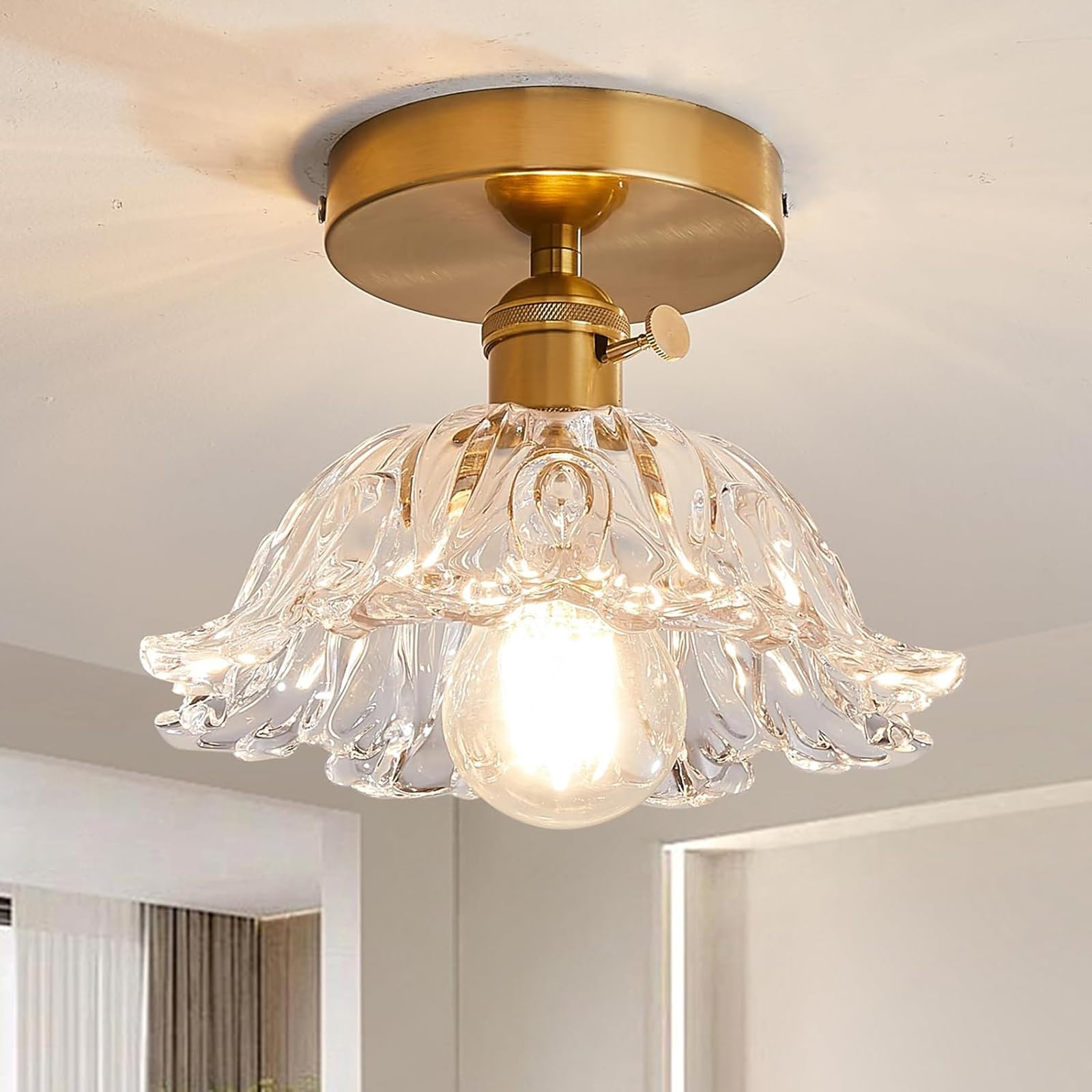 Szklana Lampa Sufitowa Elegancki żyrandol Oprawy Oświetleniowe Do Montażu