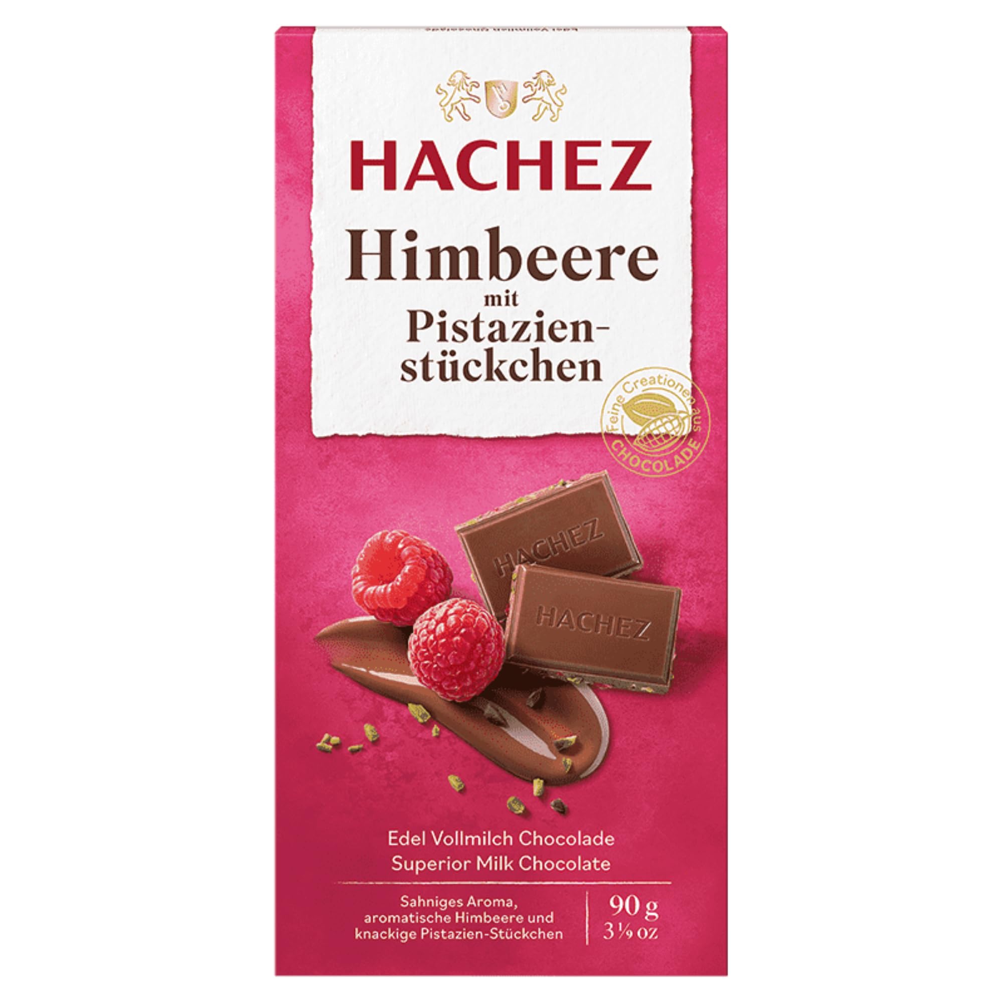 usy Bundle für Hachez Schokolade Himbeere mit Pistazie VPE (10x90g Tafel) + usy Block