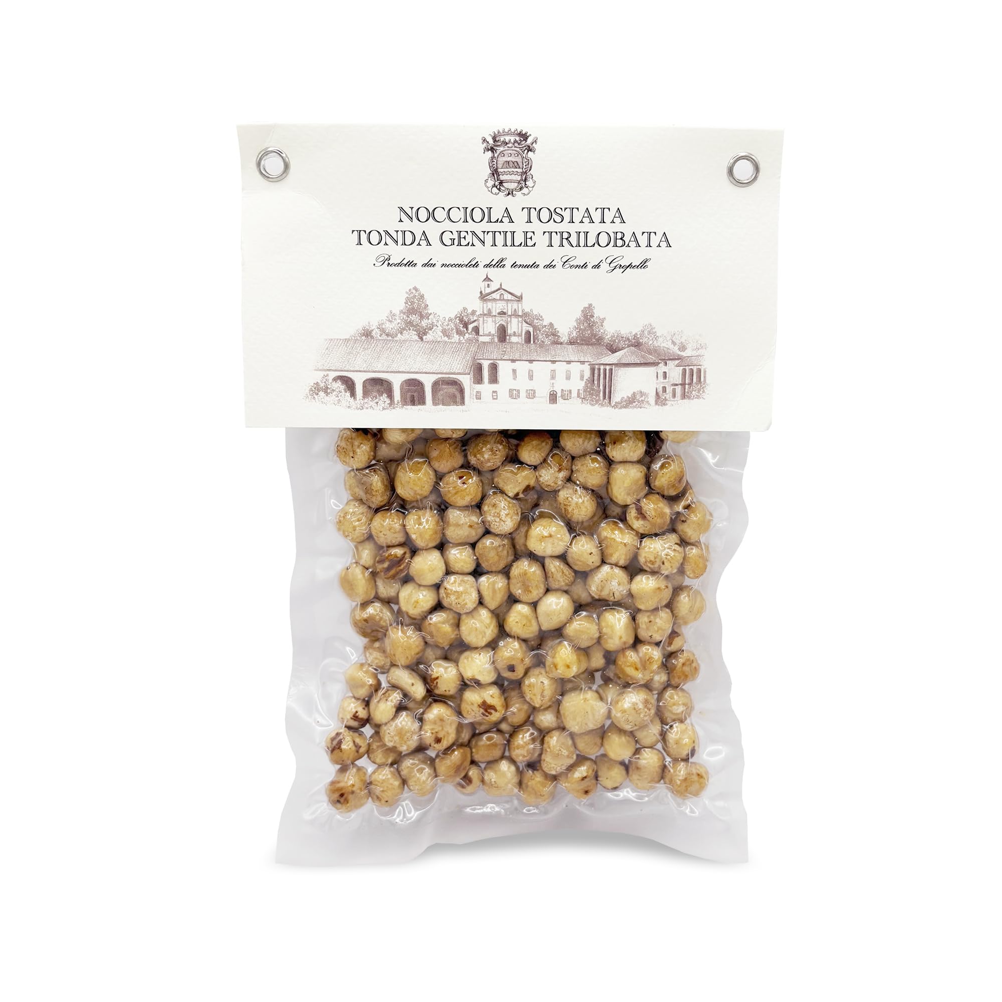 Conti di Gropello - Nocciola Tonda Trilobata Gentile del Piemonte - Frutta Secca Selezionata e Tostata Fonte di Fibre, Vitamine ed Antiossidanti - Sacchetto Sottovuoto Salvafreschezza 500 g