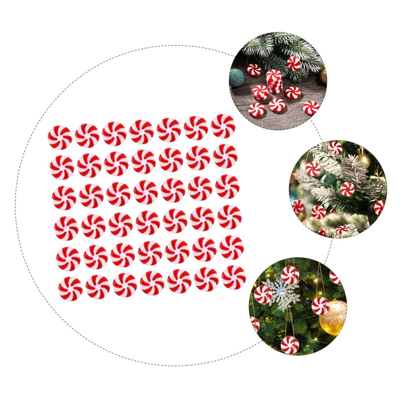 7 Sätze Süßigkeiten-weihnachtsdekorationen Bausätze Abnehmbare Dekorationen Weihnachtsbaum Süßigkeiten Weihnachtshandwerk Weihnachtsauswahl Acryl Rot 50 Stück * 7 IMIKEYA