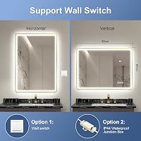 STARLEAD Fürdőszobai LED Tükör Arany Kerettel - Bluetooth Hangszórós, Páramentesítő, 3 Színhőmérséklet, Fényerőszabályzás, 80x60 cm 8