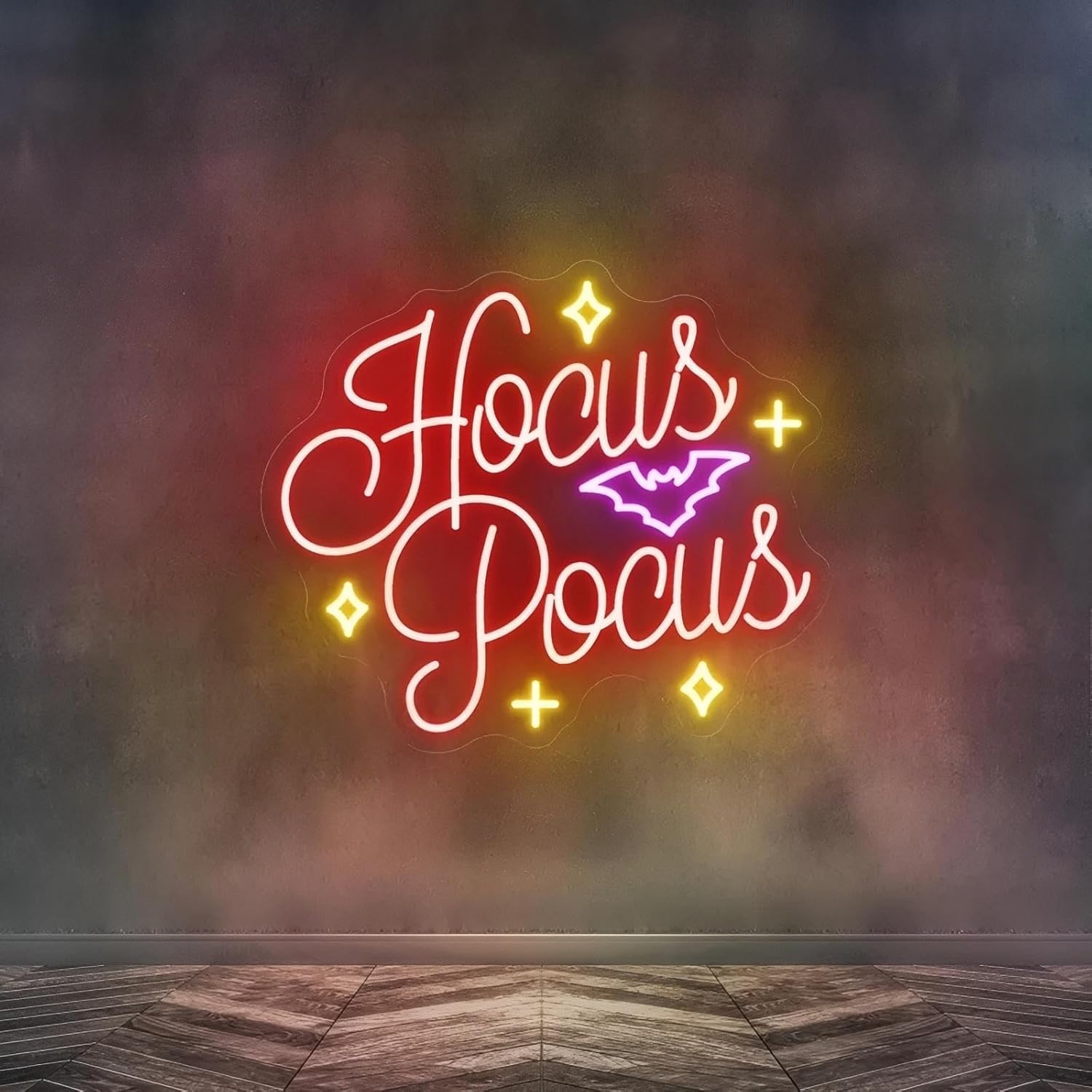 Hocus Pocus Neon Sign, Halloween Decor Wall, Bat Wall Decor Sign, Spooky Neon Light, Gothic Lover Gift,Dark Gothic Wall Art, Witch Decor,Halloween & Home Ambiance, Gift For Boys