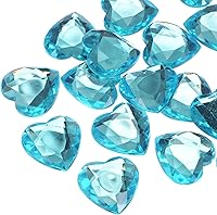 Vista 10 de MECCANIXITY 20 piezas de diamantes de imitación acrílicos de corazón de 0.98 pulgadas (0.984 in) con parte trasera plana, gemas de plástico
