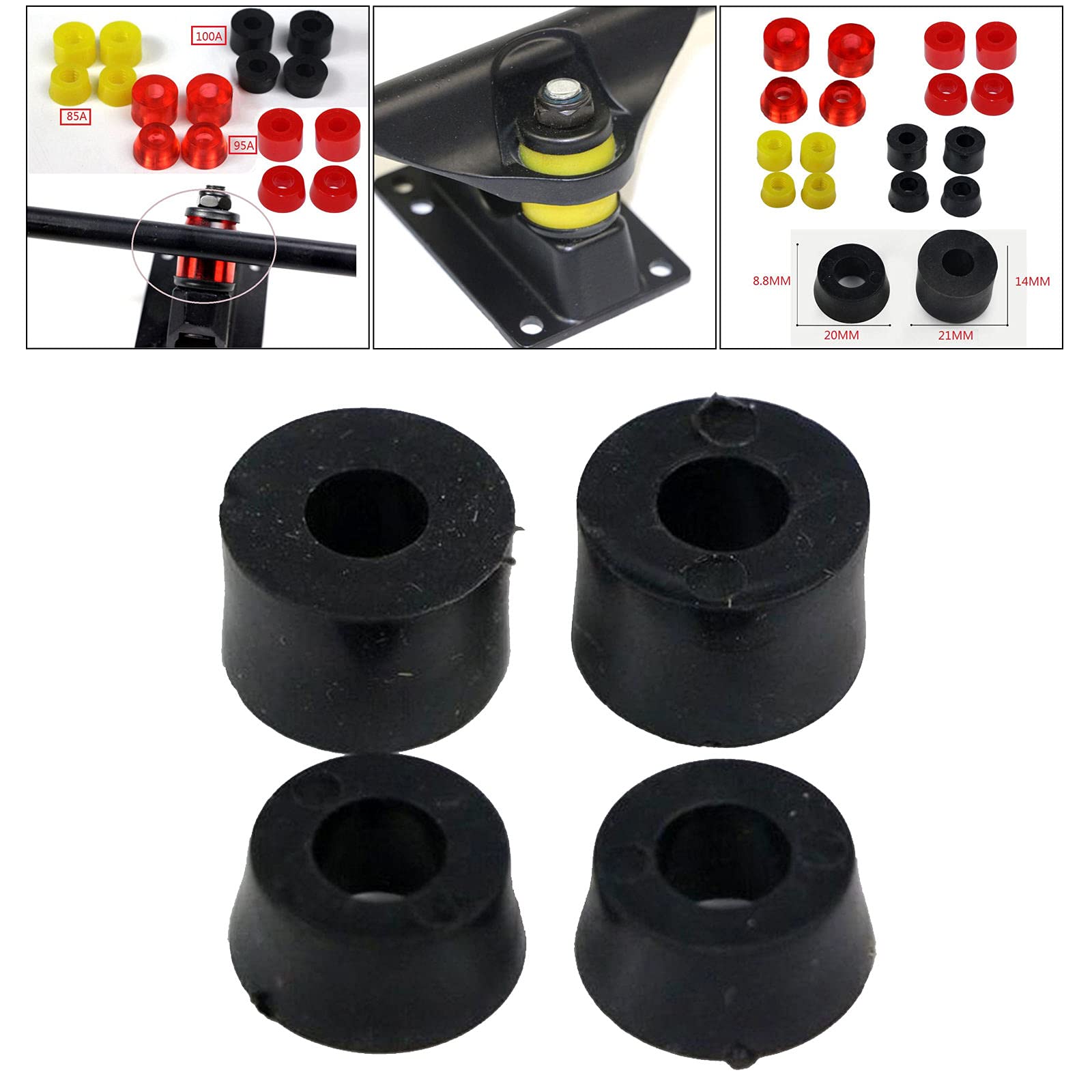 Harayaa Skateboard Buchsen Set - PU Buchsen Für LKW Ersatz In Verschiedenen Härtegraden