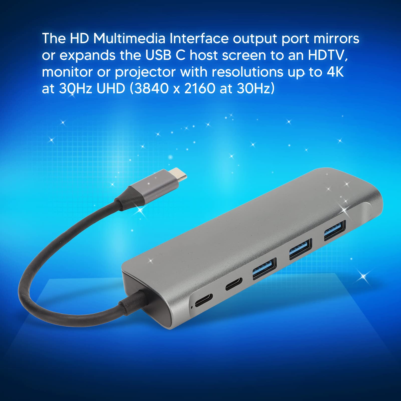 Hub USB C 8 in 1, Risoluzione 4K, Ricarica Pass Through ad Alta Velocità da 100 W, Trasferimento Dati a 5 GBps, Velocità di Lettura/Scrittura di 480 MB/S per Il Collegamento di Periferiche USB