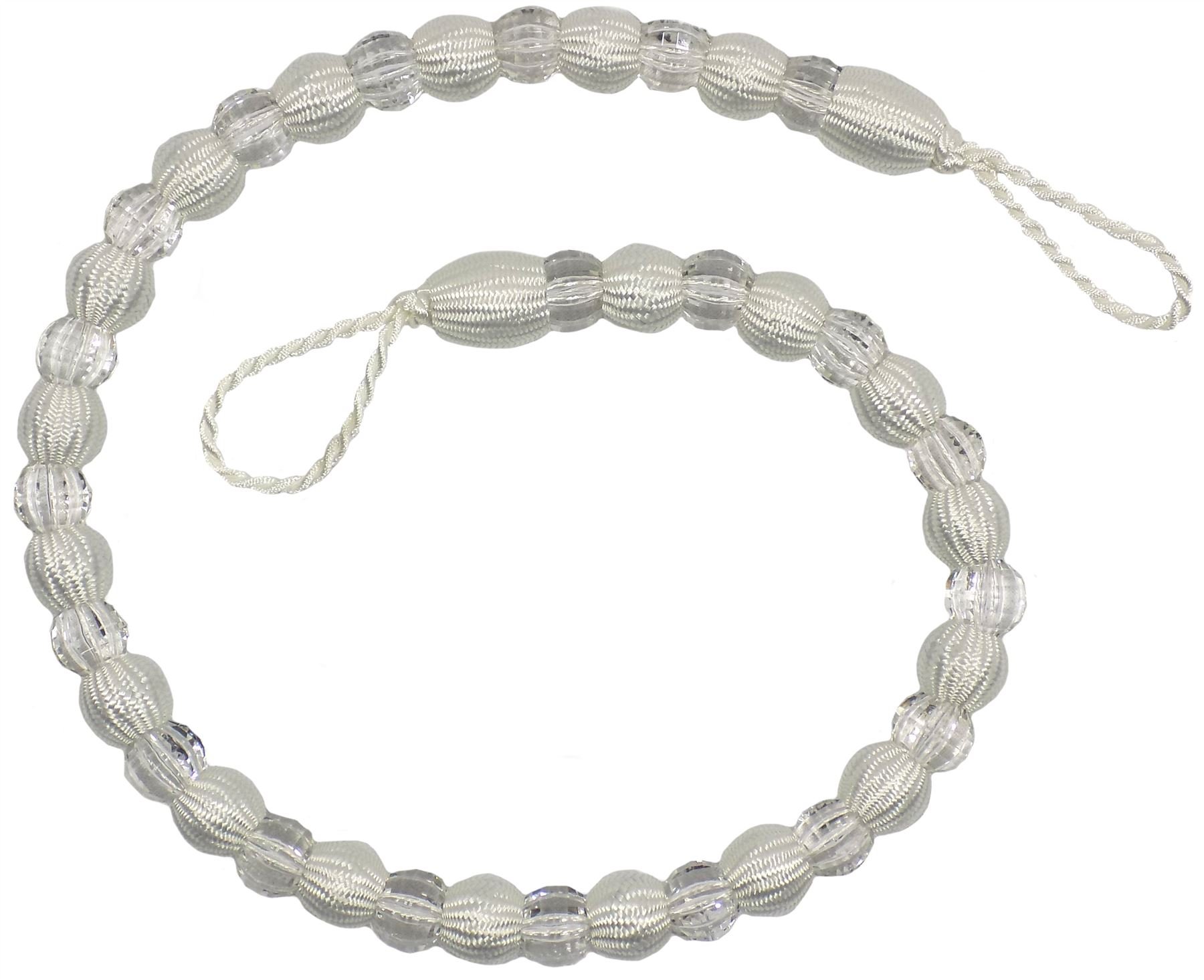 Alan Symonds Earle Beaded Rope Curtain Tie Back, White — image 1
