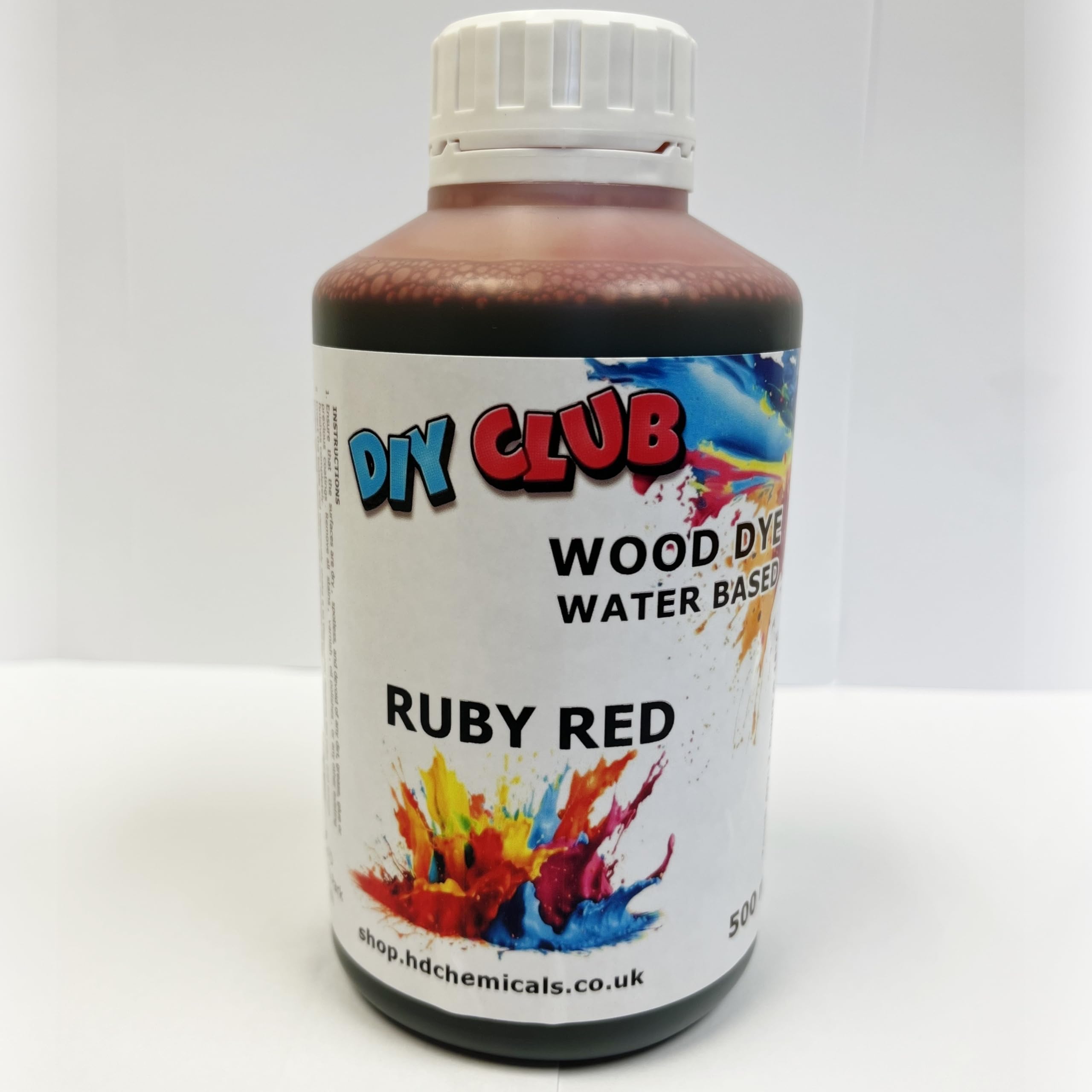 Water-Based Wood Dye, Wood Stain 500ml, 1000ml. Eco-Friendly, Non-Toxic, for DIY Interior Projects, Quick Dry, Furniture.Black, Red, Green, Blue, Pine, Oak, Brown, Mahogany, (Ruby RED, 500ml)