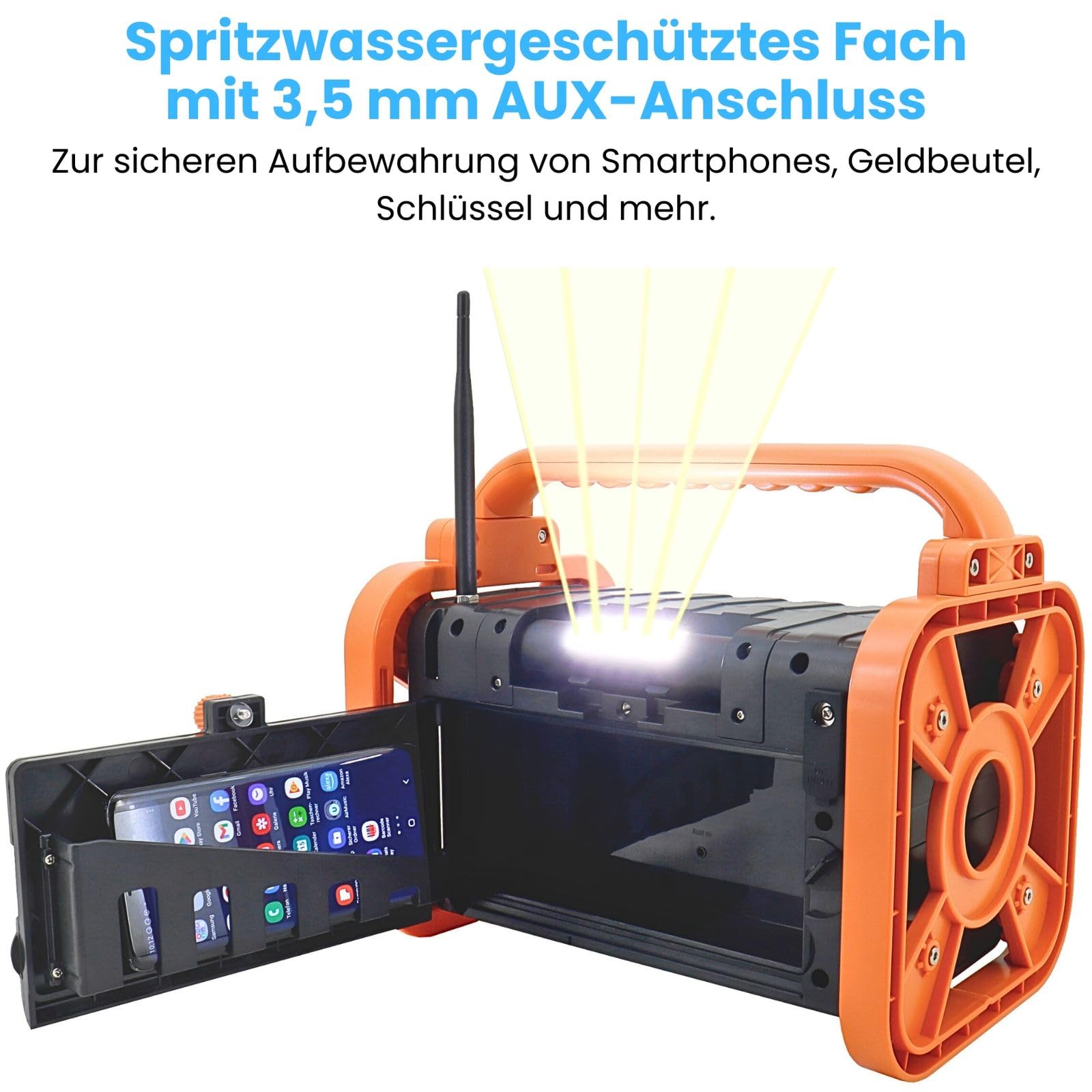 Soundmaster Radio da cantiere DAB80SG DAB+ FM Bluetooth batteria agli ioni di litio
