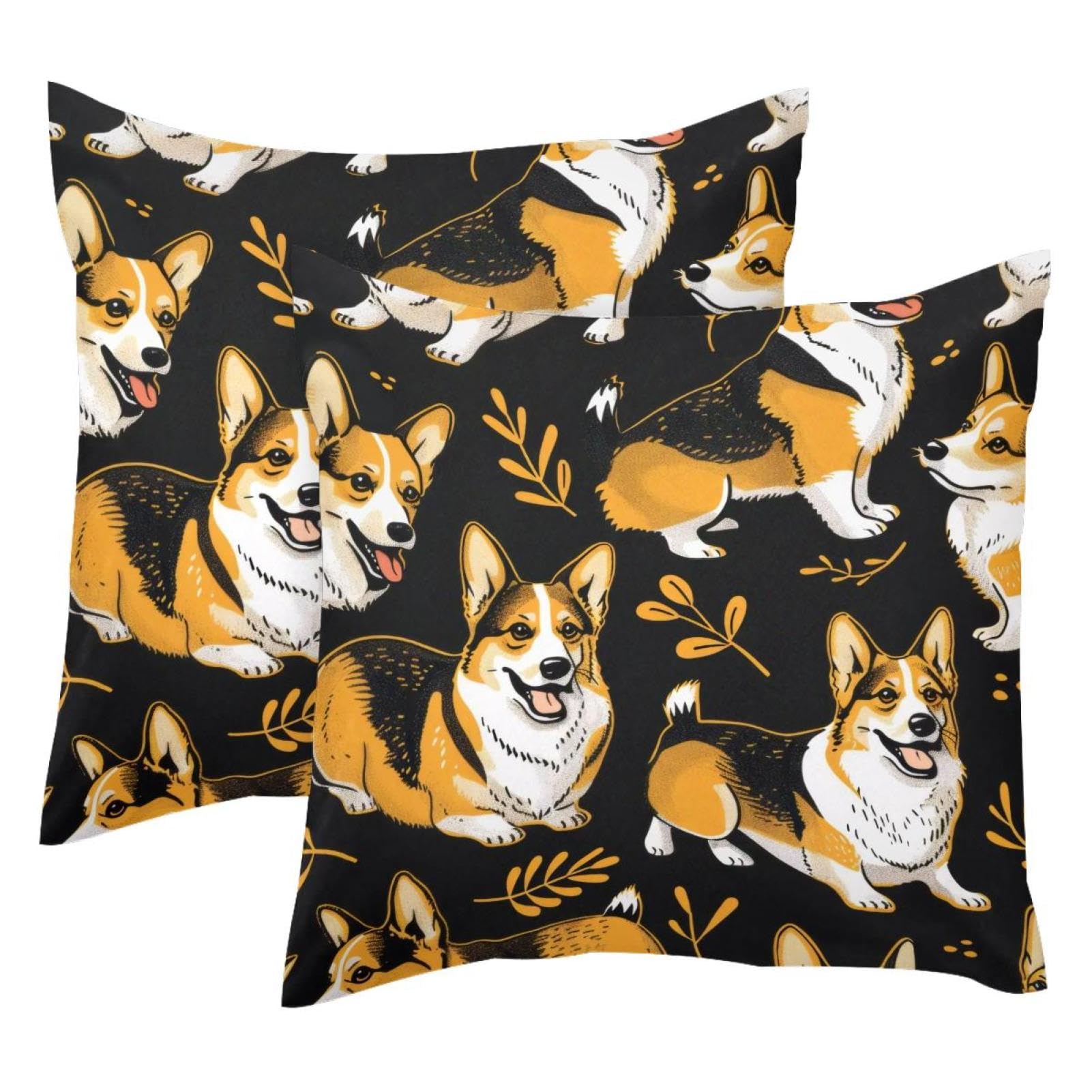 Housse de coussin velours Corgi pour décorer le salon