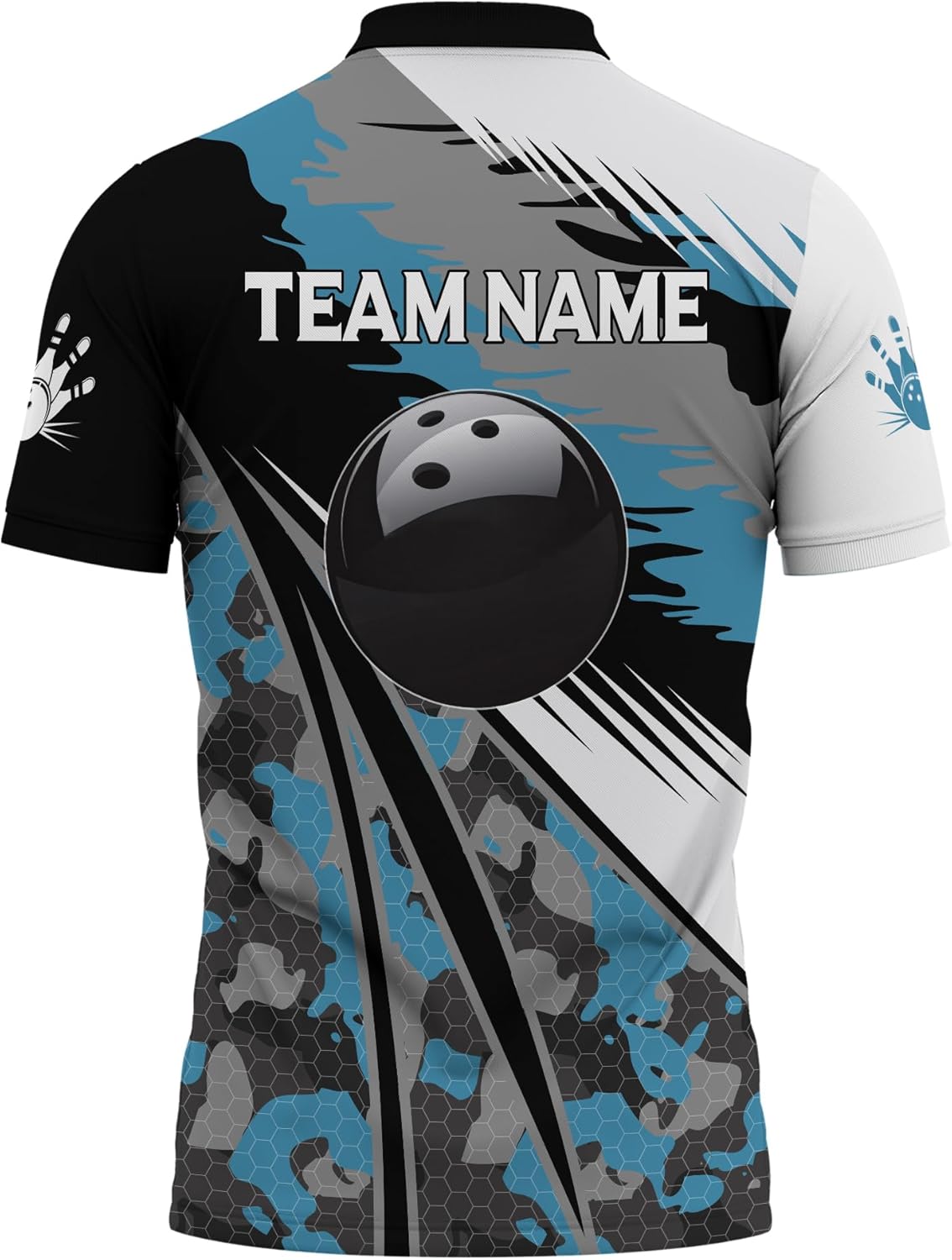 Men's Bowling Polo Shirt Custom Spare Bowling Ball Short Sleeve T-Shirt for Bowling Player Printed Bowling Clothing