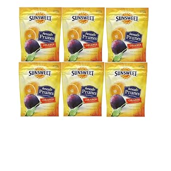 Sunsweet Amaz!n Prunes, Pitted, Orange Essence 6oz Pack of 6