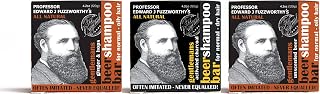 Professor Fuzzworthy Gentlemens Hair Shampoo Bars Grooming Kit for Men | 100% Natural Zero Waste All in One Hair Body Beard Bars