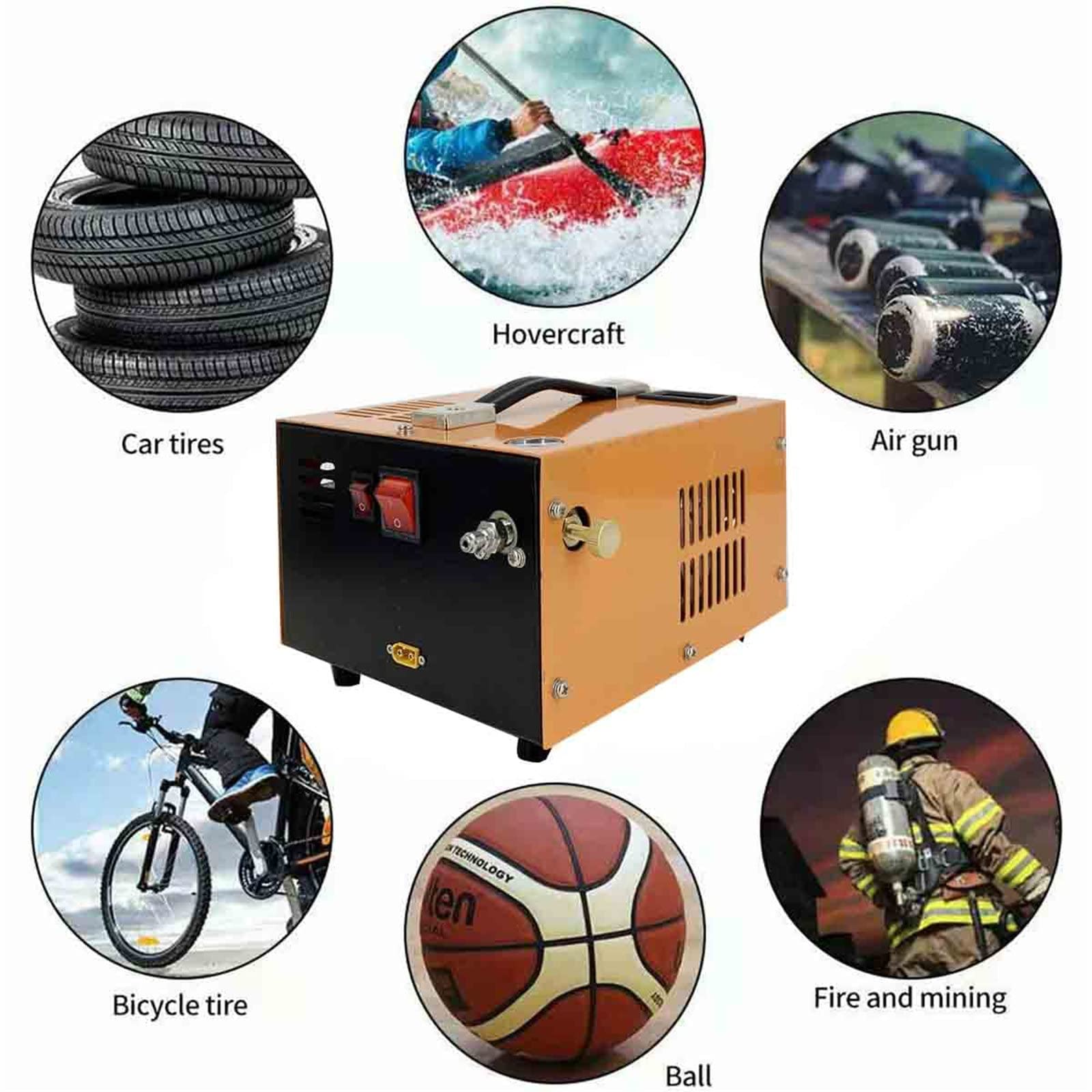Sprężarka powietrza PCP, 4500Psi 300Bar 12V PCP pompa wysokociśnieniowa automatyczne wyłączanie 110 V/220 V/12 V przenośna sprężarka powietrza Pcp