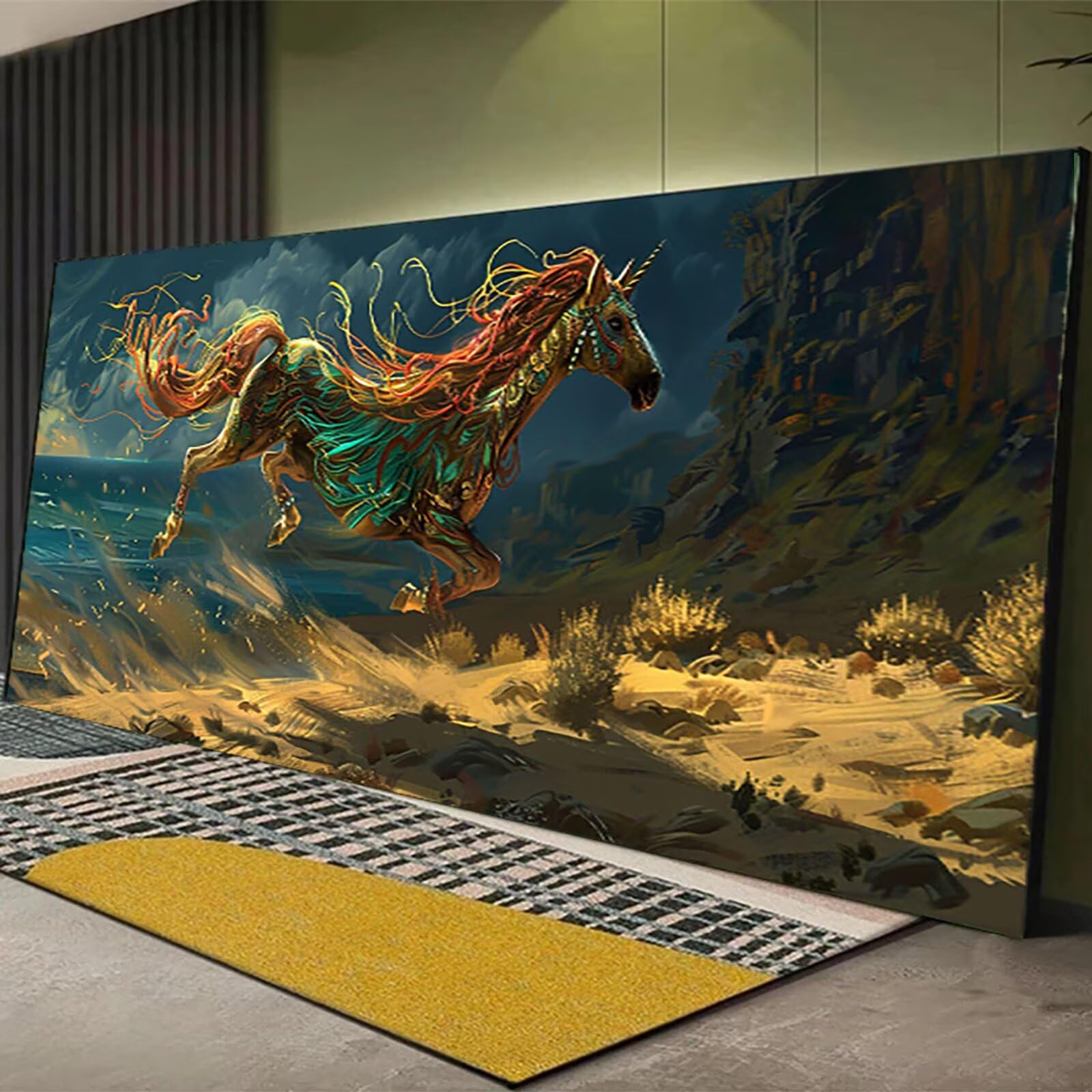 Malen nach Zahlen Kinder Pferd Malen Nach Zahlen Erwachsene, Geschenke für Mädchen Junge Bastelset Set, Malen nach Zahlen Abstrakt | Malen nach Zahlen Ohne Rahmen, (60x120cm) Bastelset Erwachsene 9-F