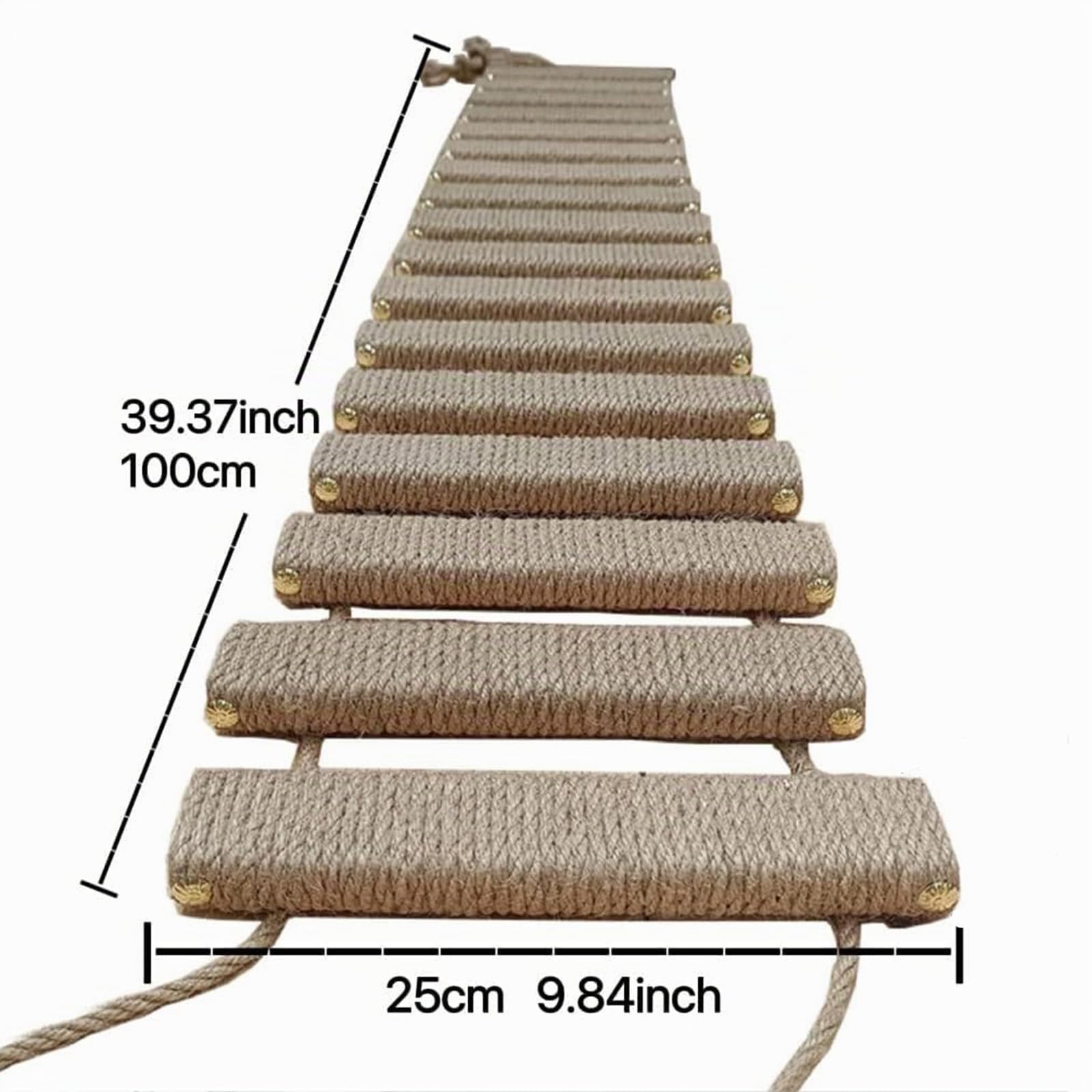 Pont d'échelle pour chat pour mur, cadre d'escalade, corde d'escalade pour chat, jouets, arbre à chat d'extérieur, corde en sisal, cadre d'escalade, meubles pour animaux de compagnie (A, 100 cm, 1)