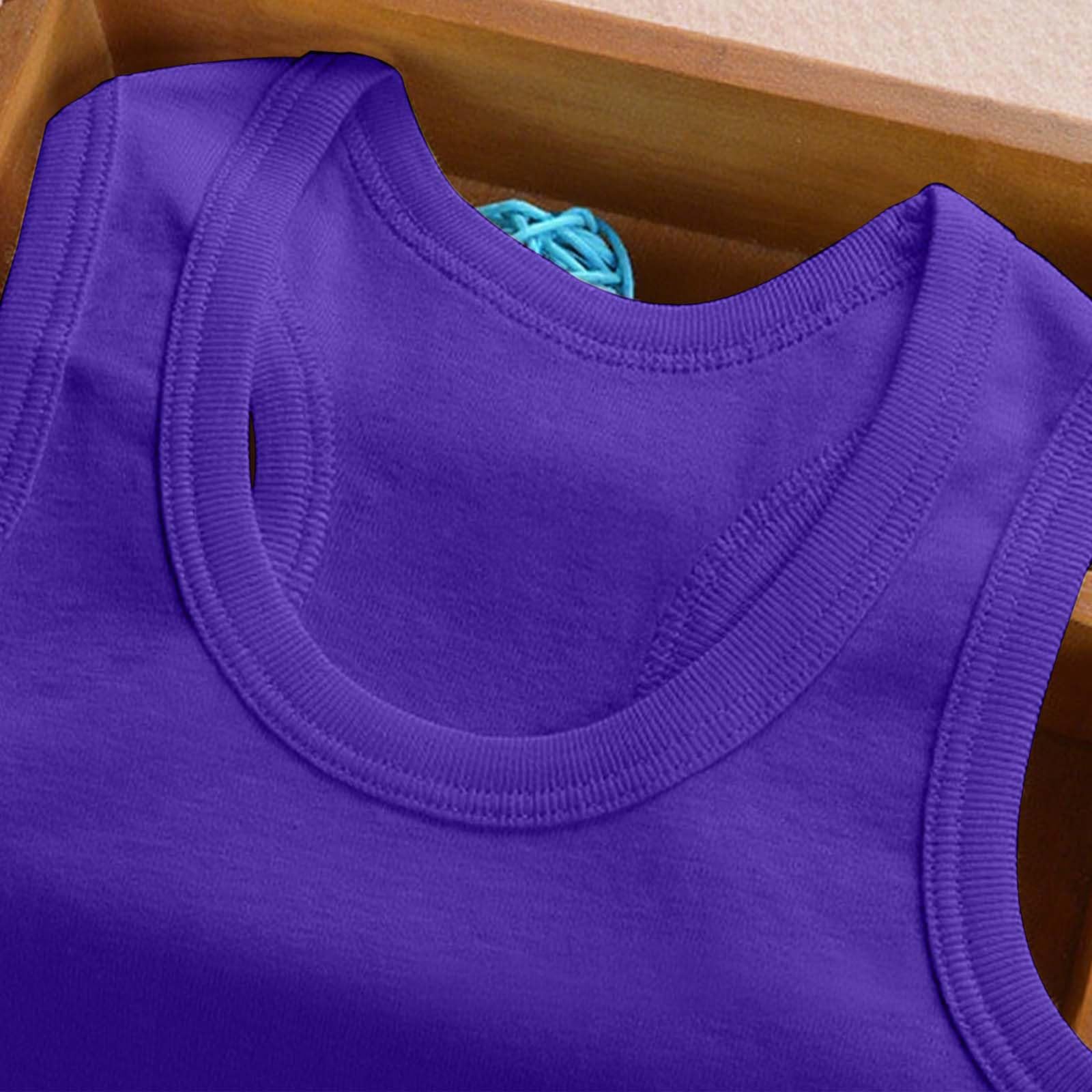 Generisch Canottiere per ragazze estive comode, elasticizzate, senza maniche, abbigliamento casual, morbido tessuto misto, traspirante, vestibilità ampia per attività quotidiane all'aperto