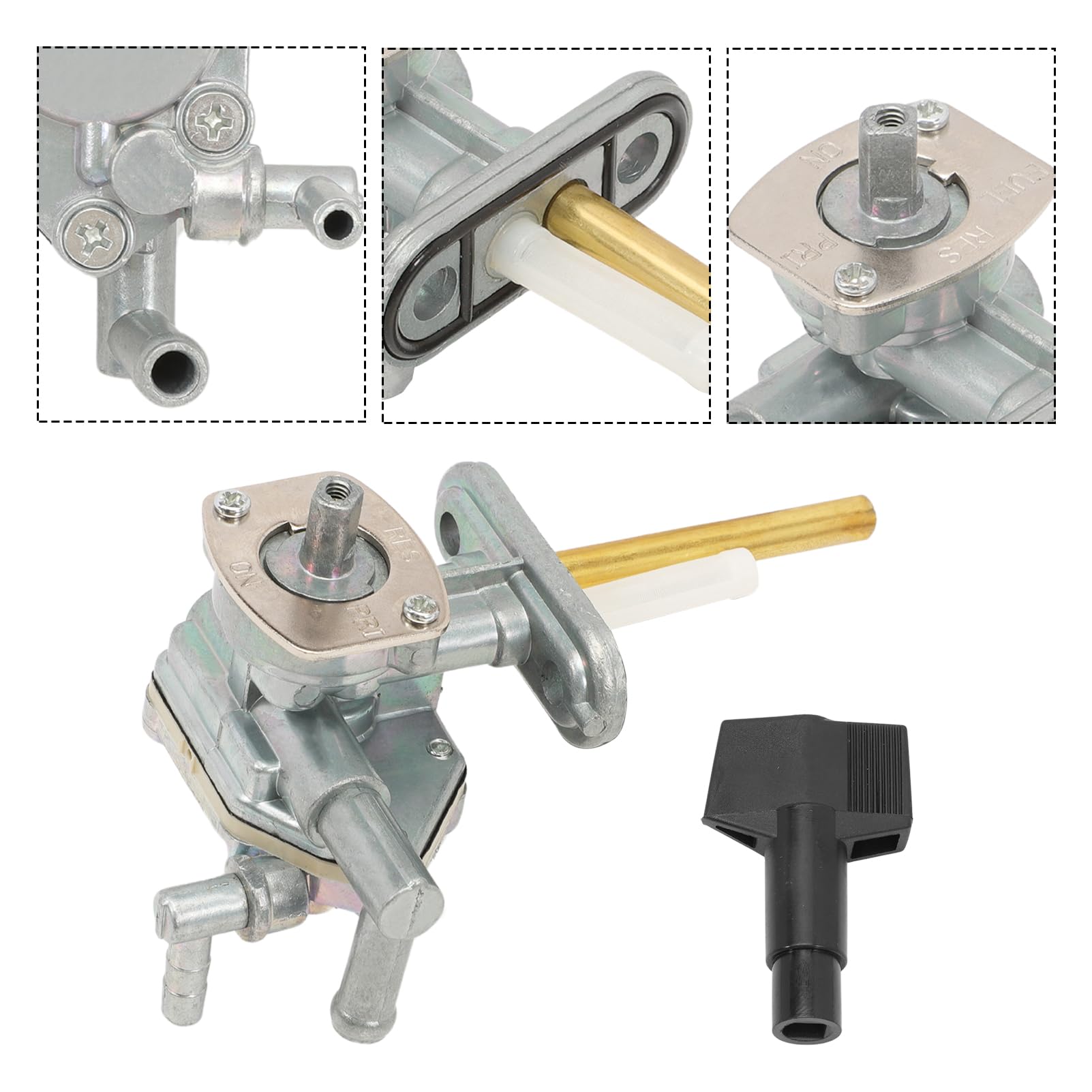 Robinet essence pour Suzuki Bandit GSF600 GSF1200 GSF1200S Bandit S Aluminium Robinet D'essence Petcock Robinet De Carburant 44300-26E00 44300-26E01